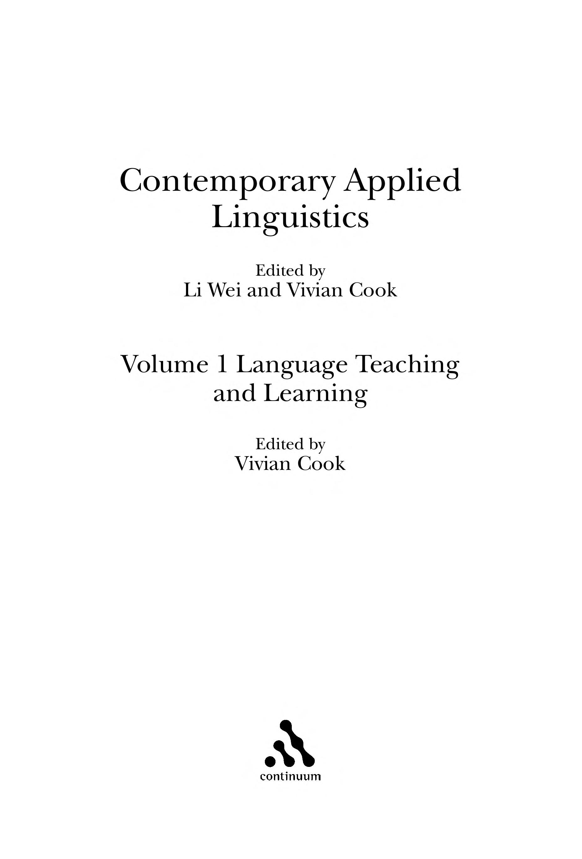 Contemporary Applied Linguistics