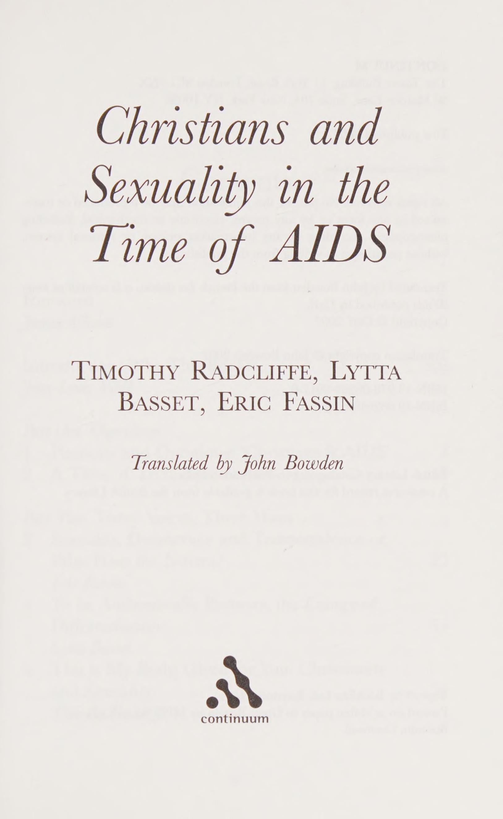 Christians and Sexuality in the Time of AIDS