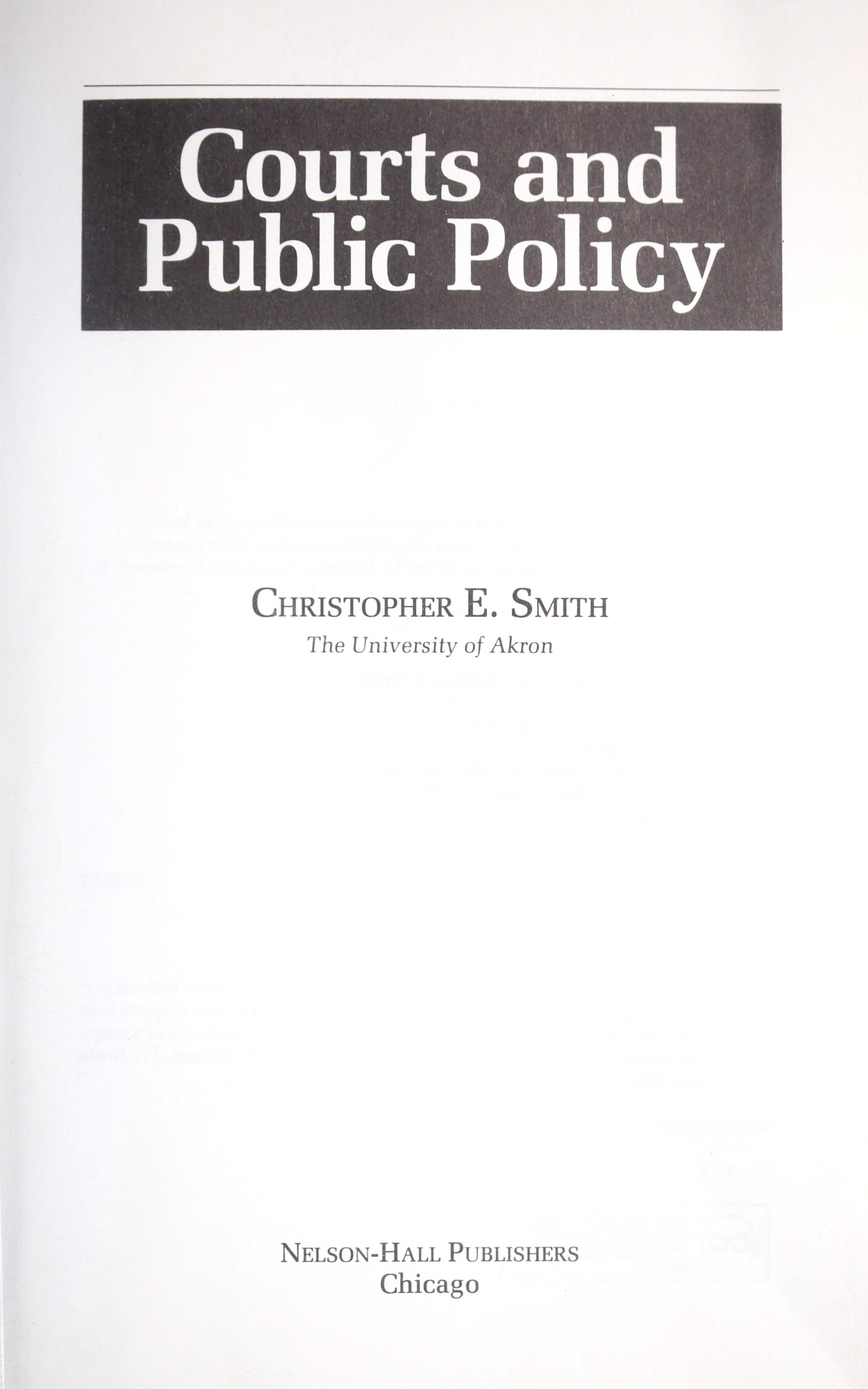 Courts and Public Policy