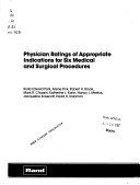 Physician Ratings Of Appropriate Indications For Six Medical And Surgical Procedures
