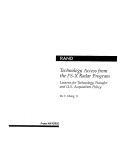 Technology Access From The Fs-X Radar Program: Lessons For Technology Transfer And U.S. Acquisition Policy