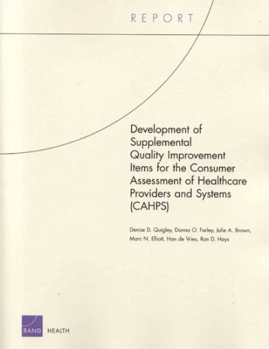 Development Of Supplemental Quality Improvement Items For The Consumer Assessment Of Healthcare Providers And Systems