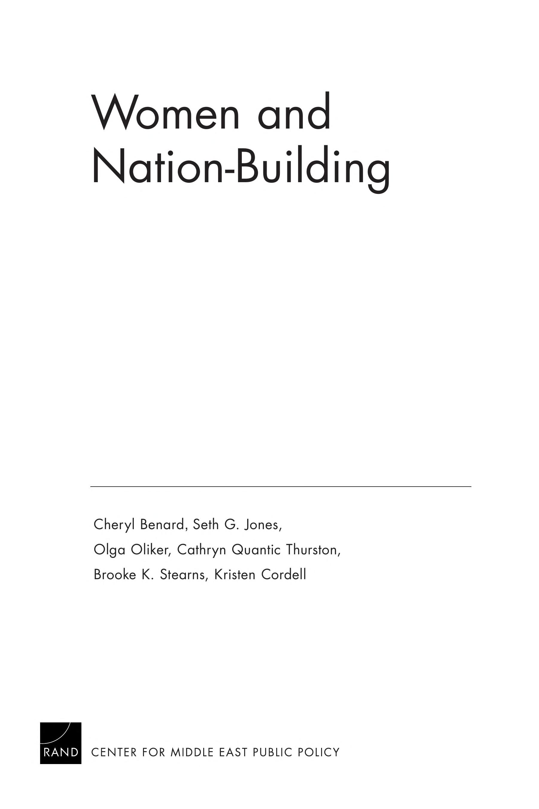 Women and Nation-Building