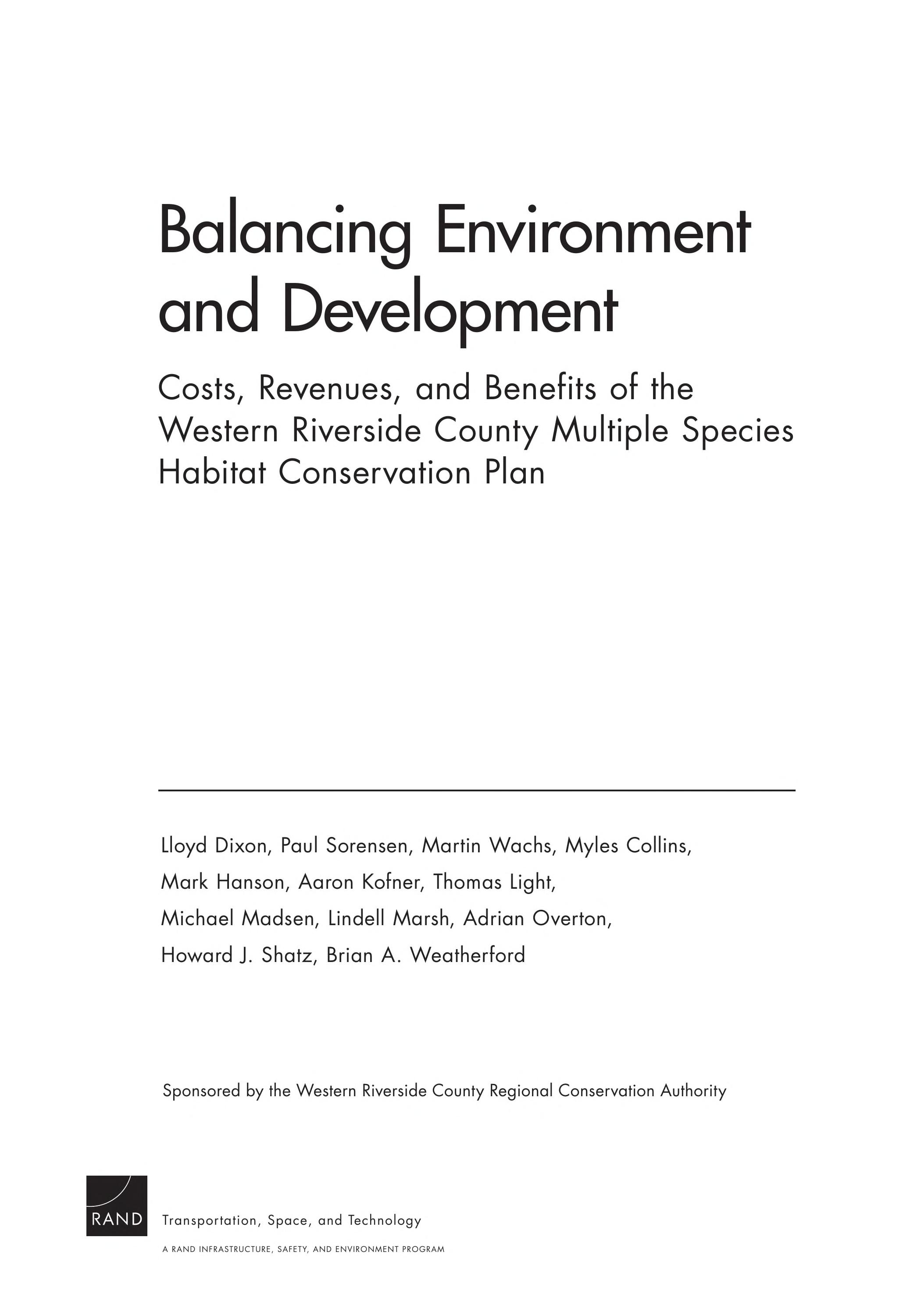 Balancing Environment And Development