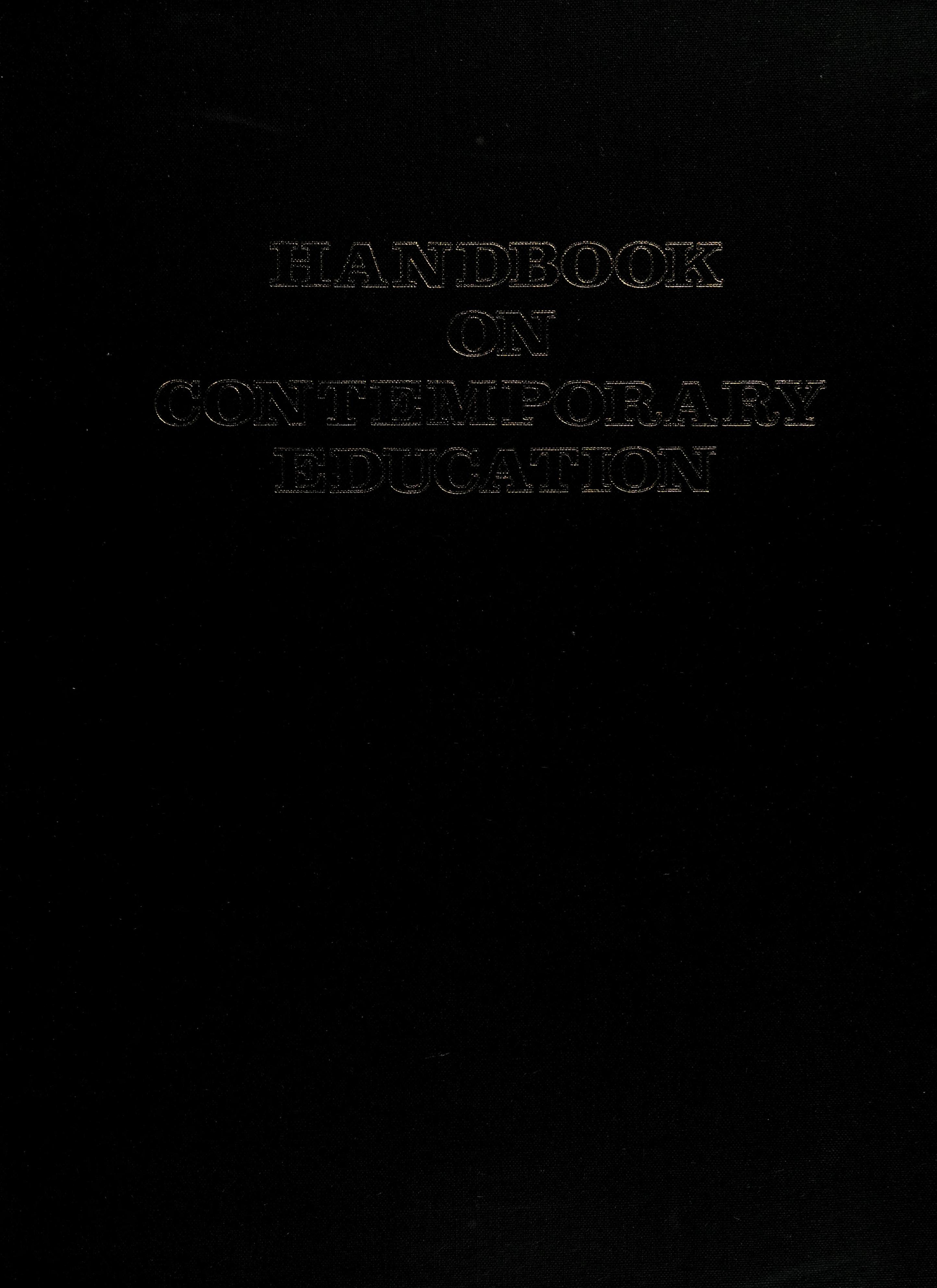 Handbook On Contemporary Education