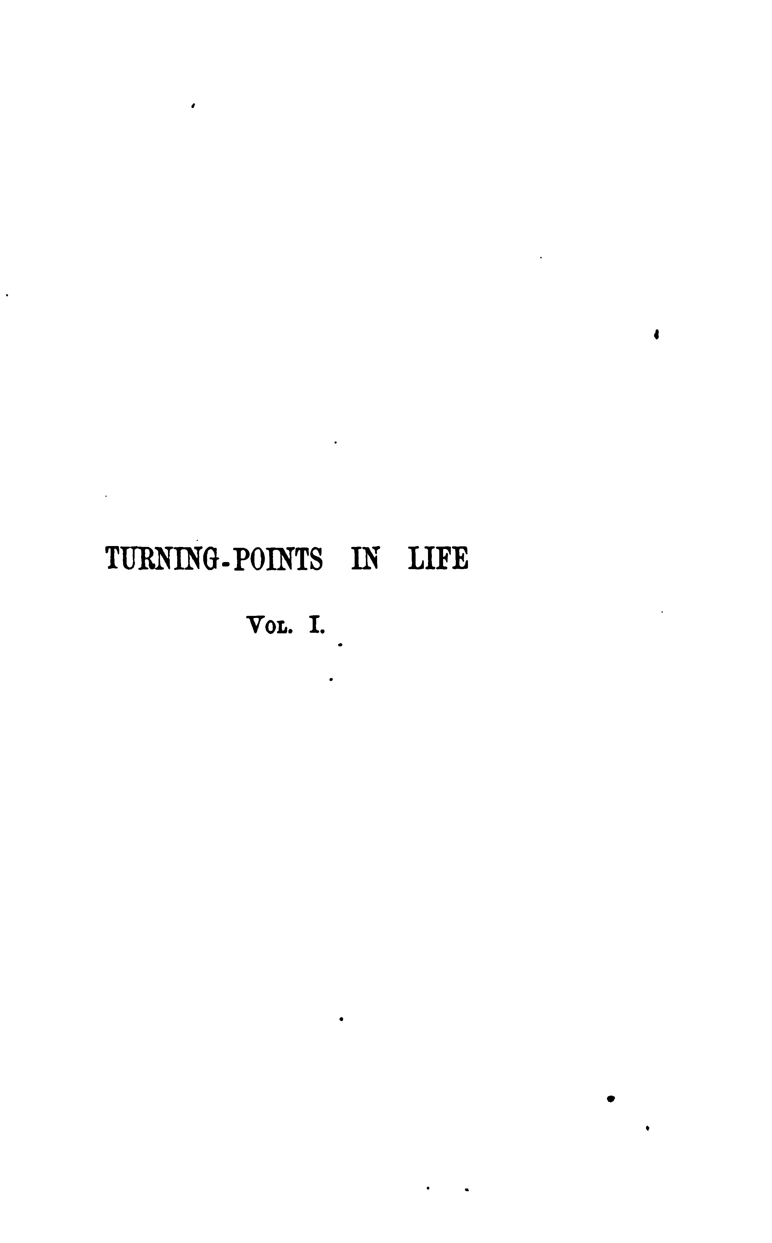 Turning-Points In Life
