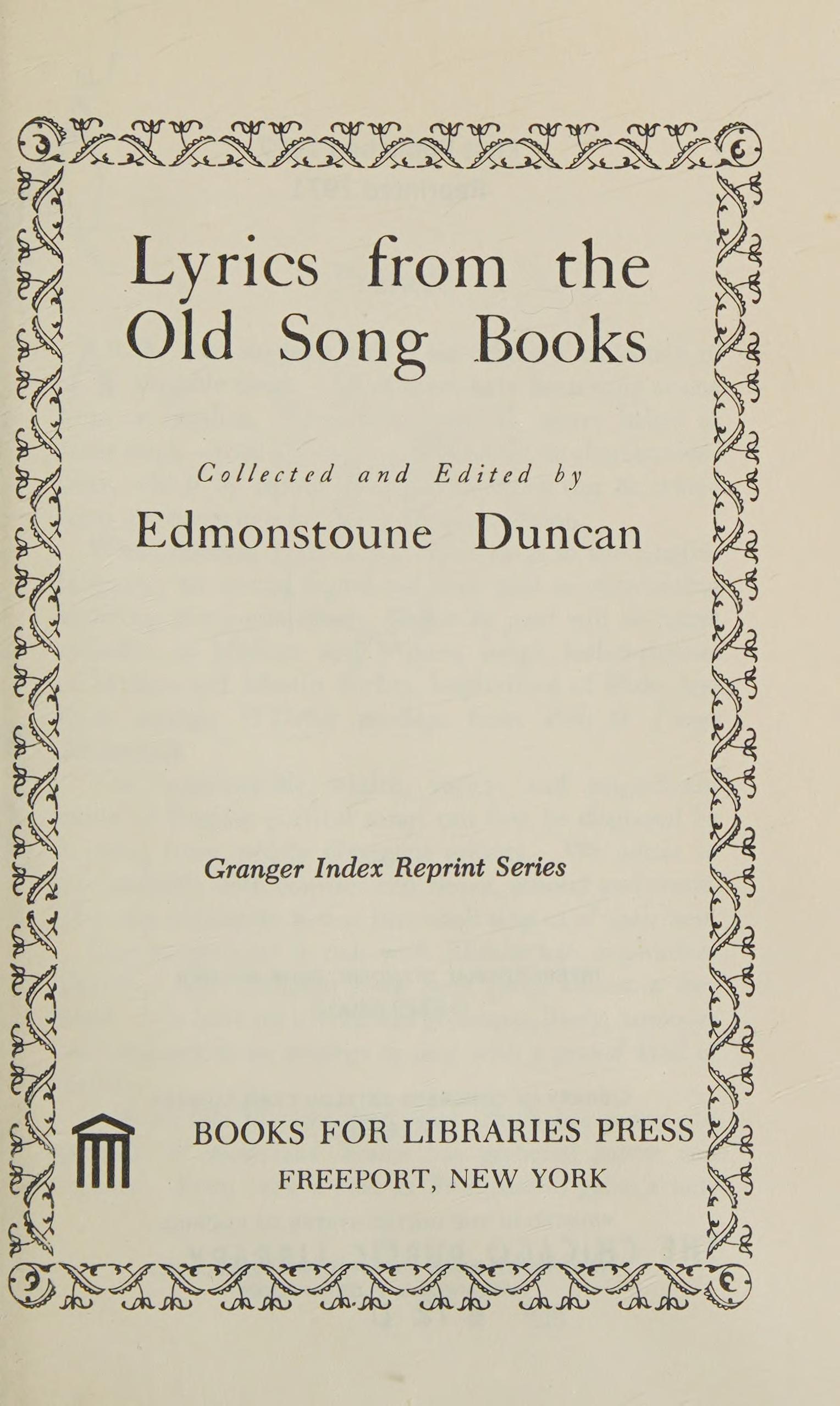 Lyrics from Old Song Books