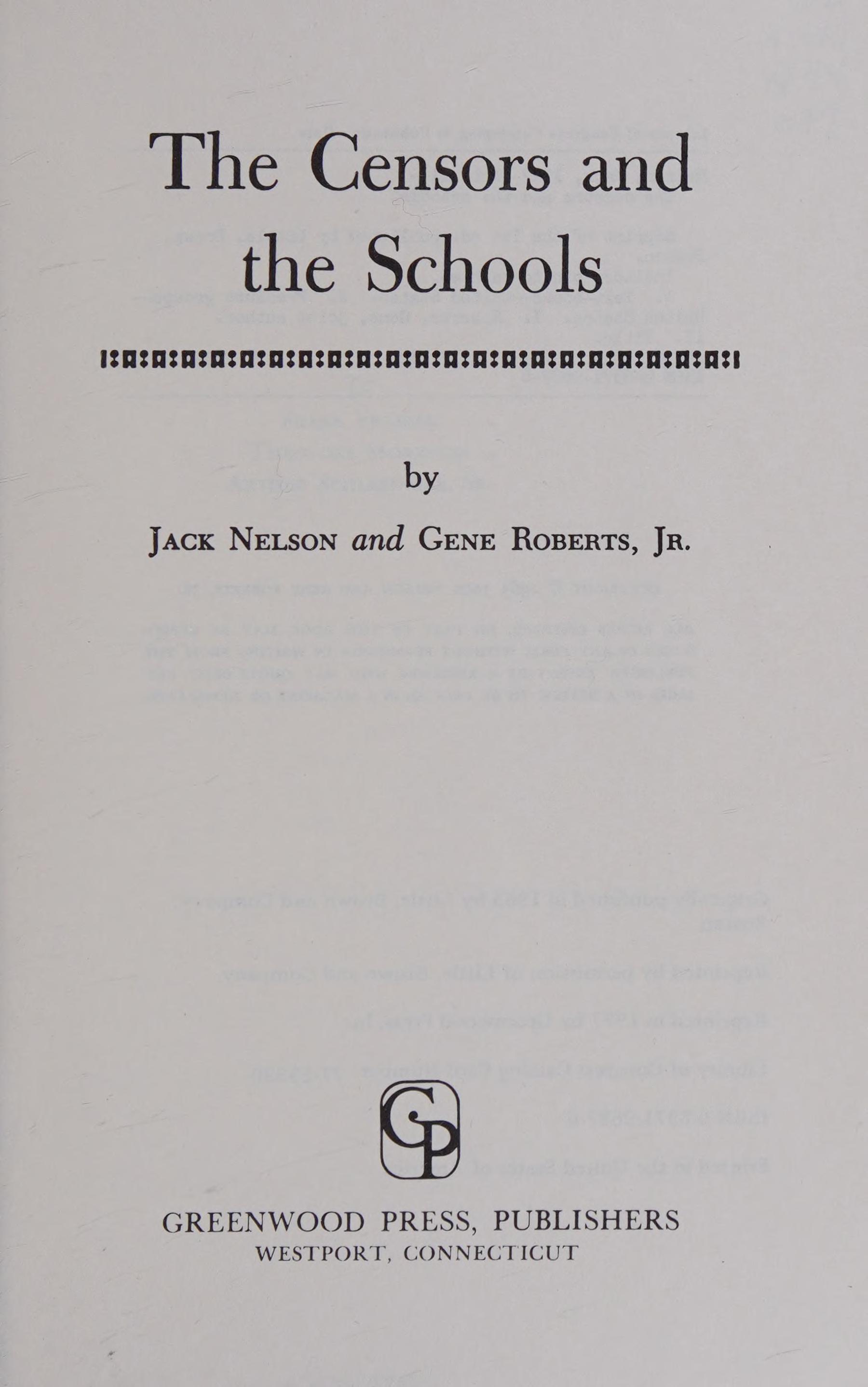 The Censors and the Schools