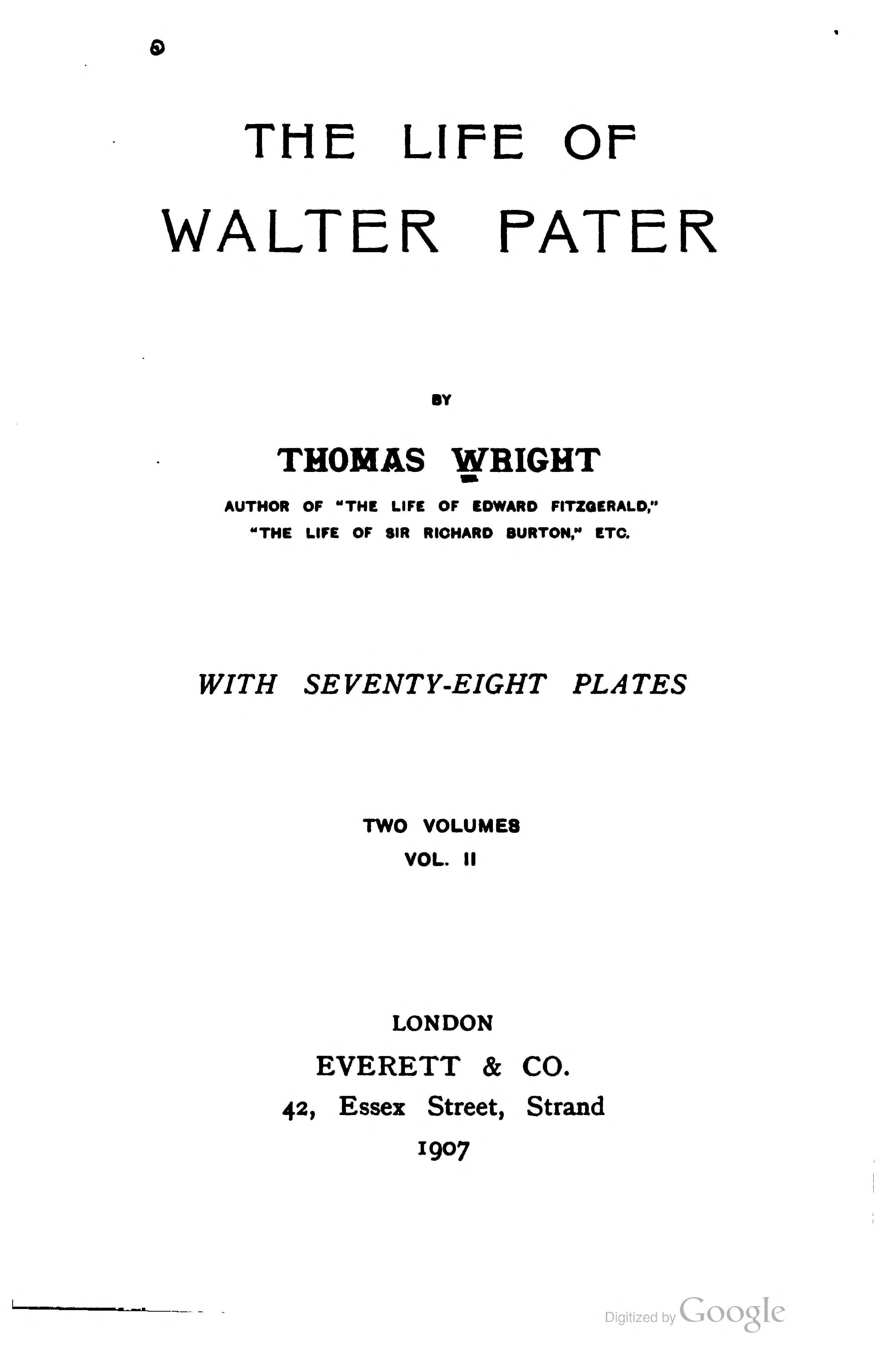 Life of Walter Pater