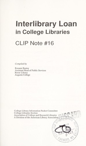 Interlibrary Loan In College Libraries