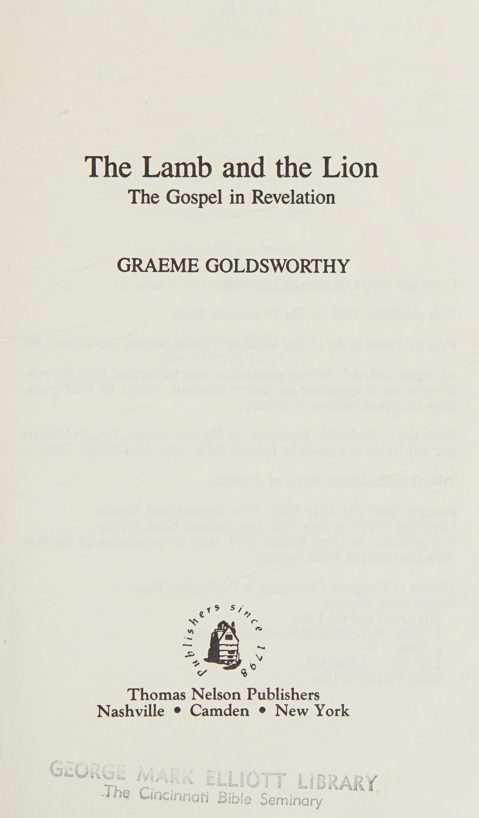 The Lamb and the Lion