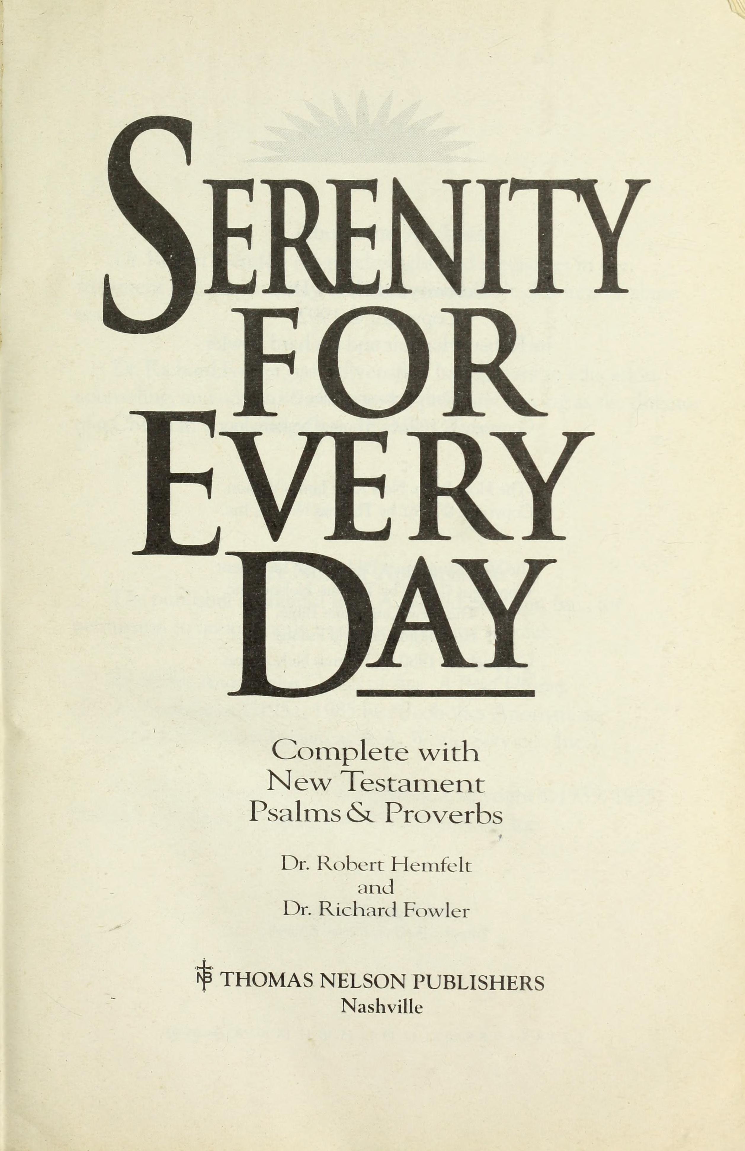 Serenity for Every Day