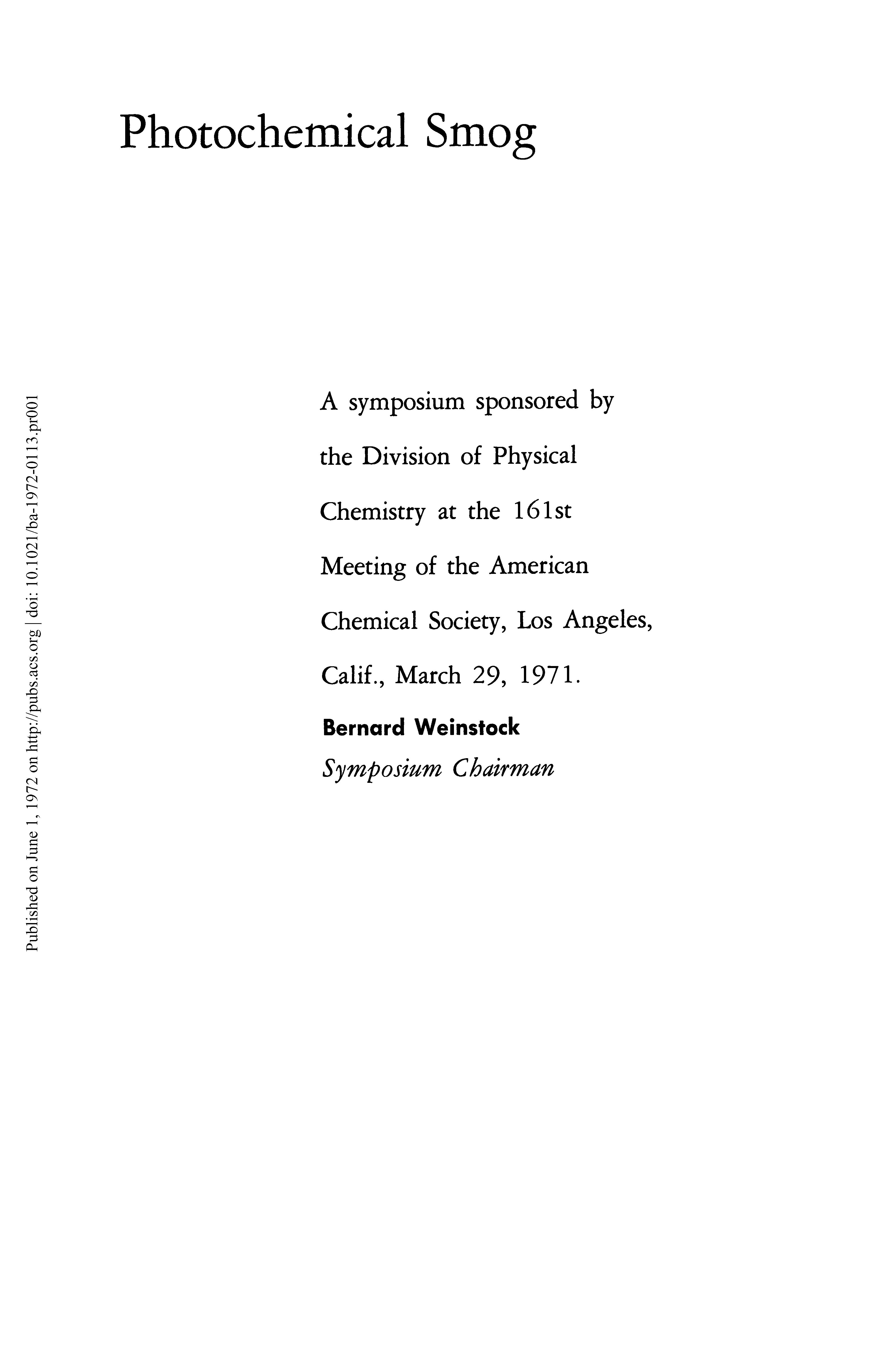 Photochemical Smog And Ozone Reactions