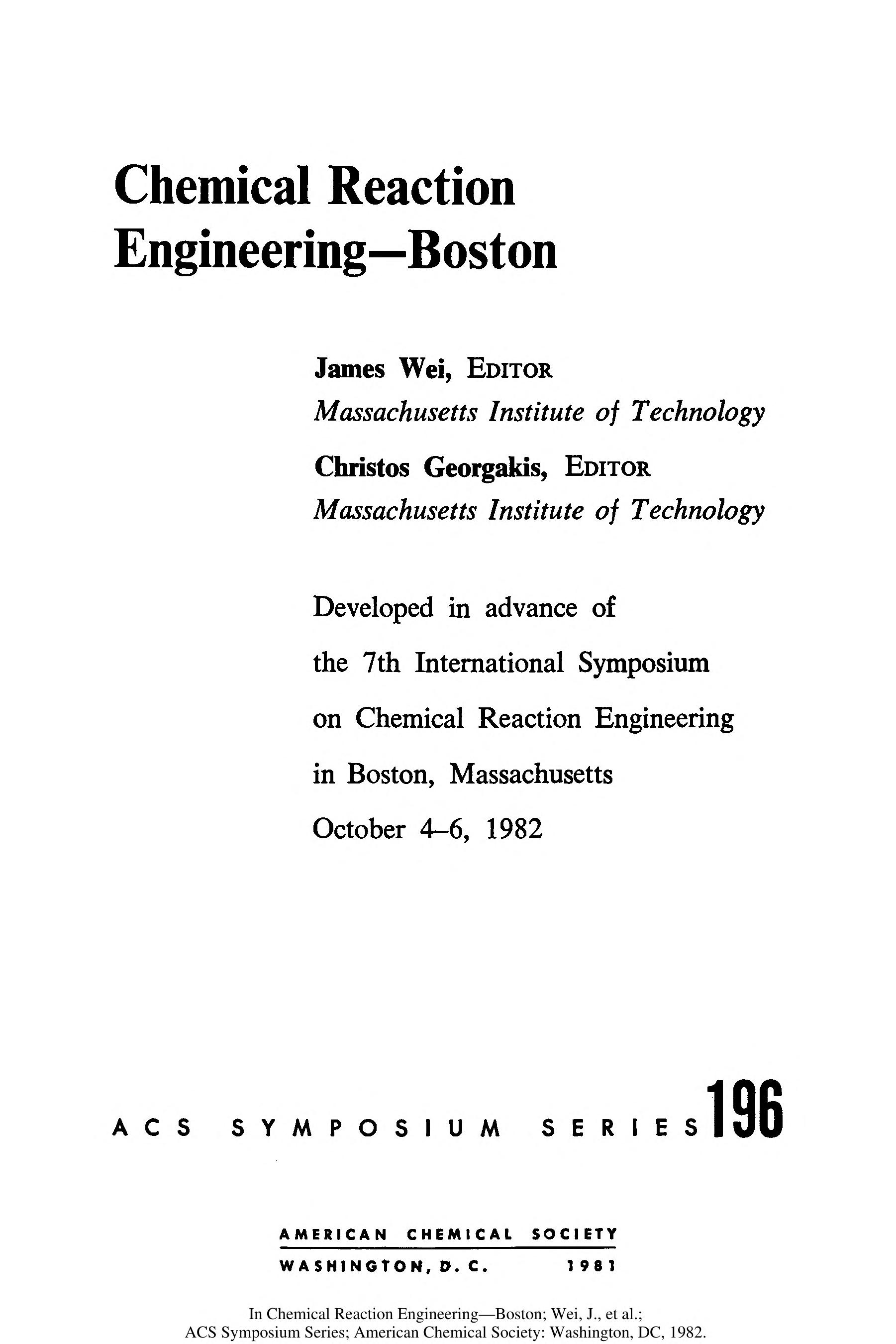 Chemical Reaction Engineering-Boston