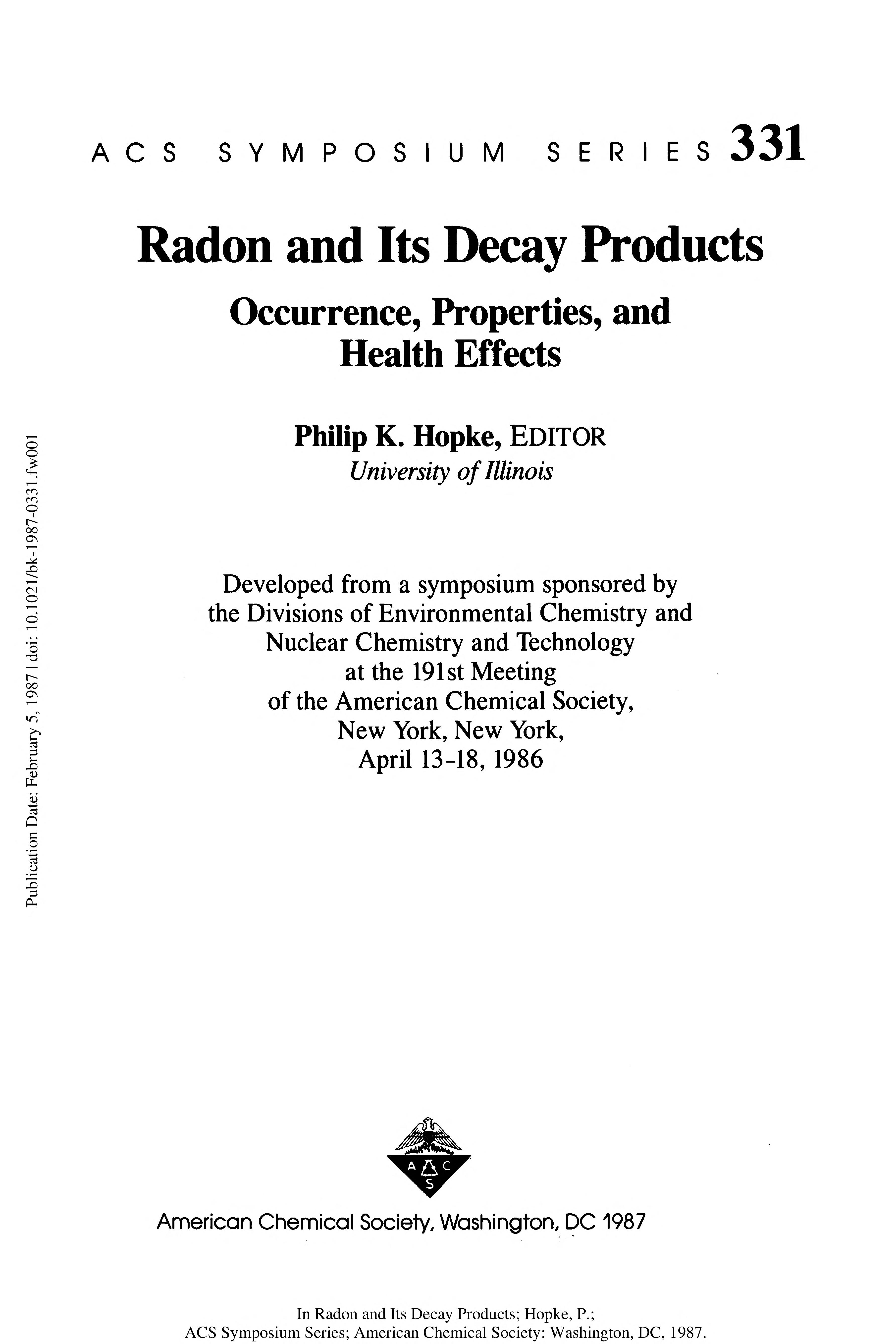 Radon and Its Decay Products