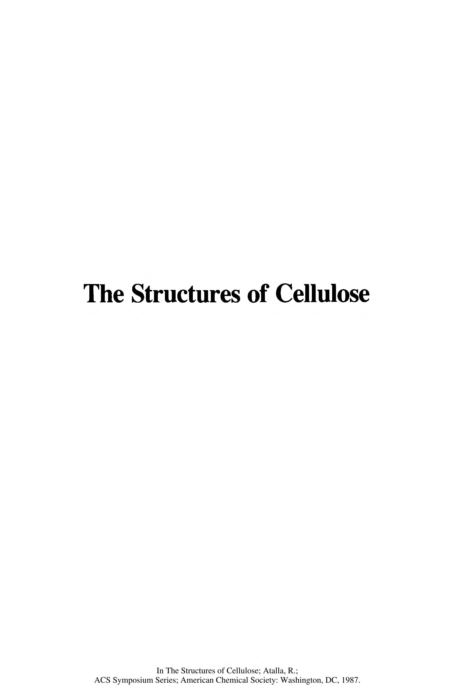 Structures of Cellulose