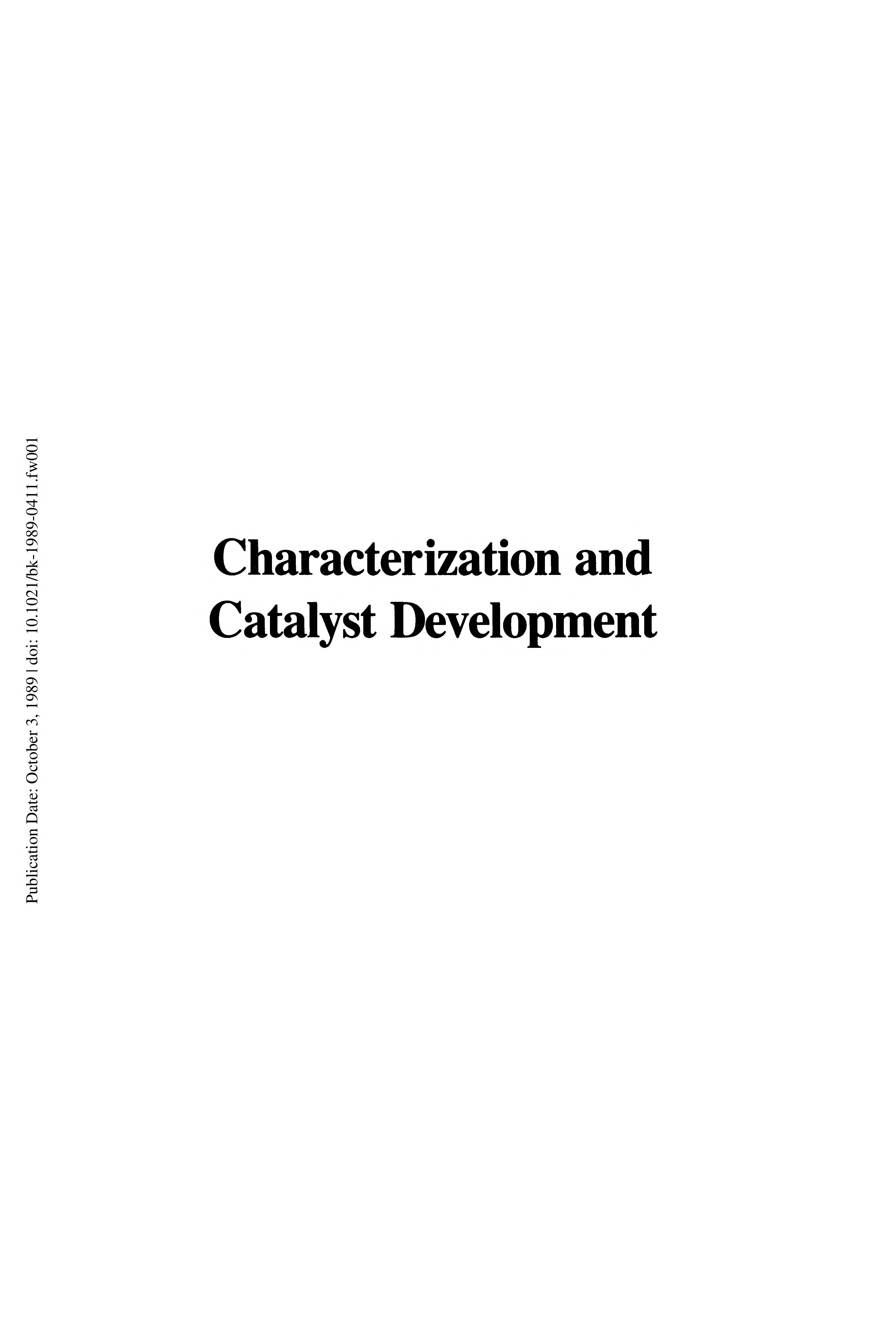 Characterization And Catalyst Development