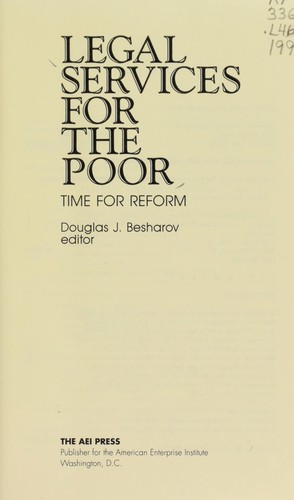 Legal Services For The Poor: Time For Reform