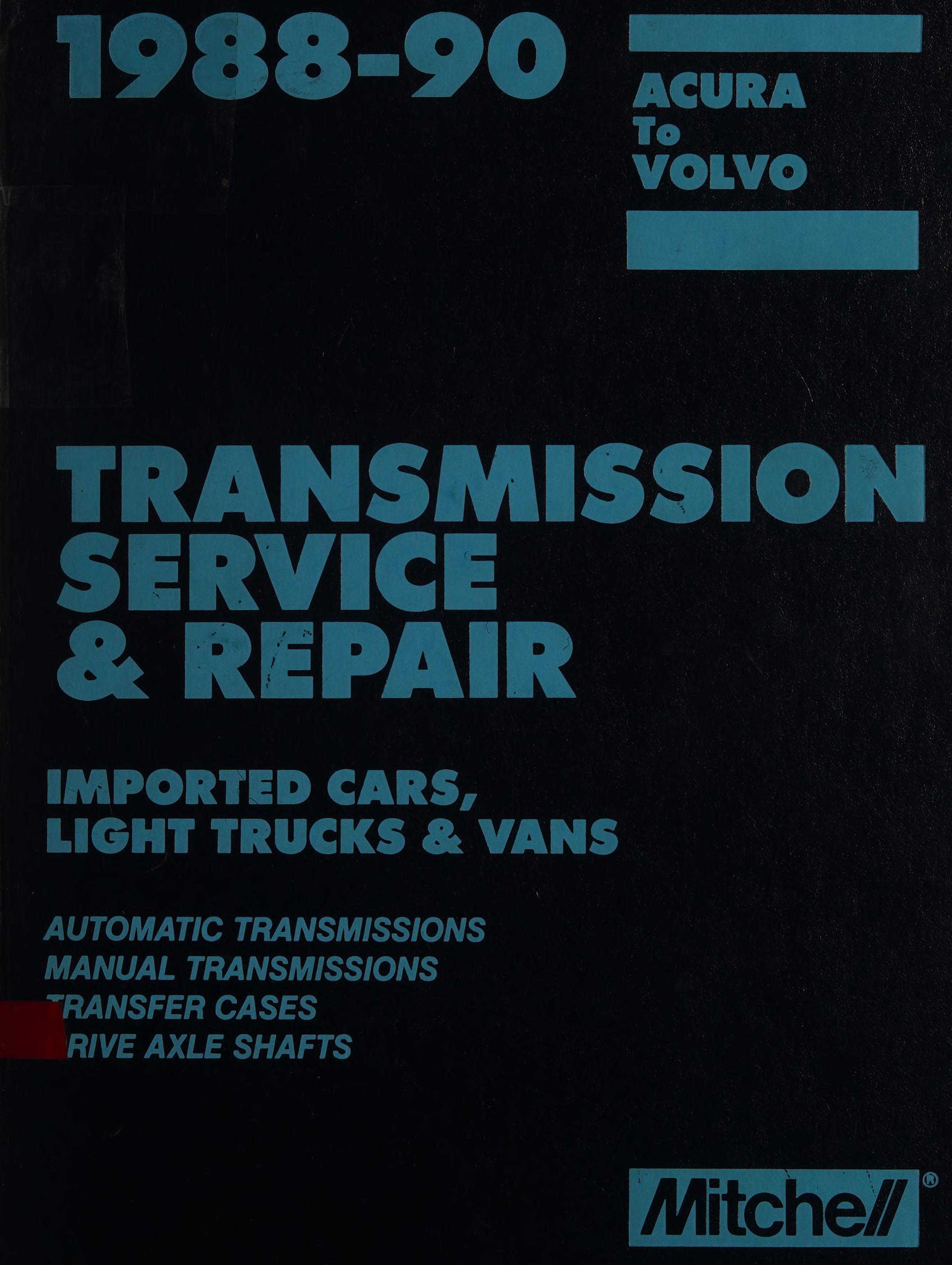 Transmission Service and Repair, Imported Cars, Light Trucks and Vans, 1988-90