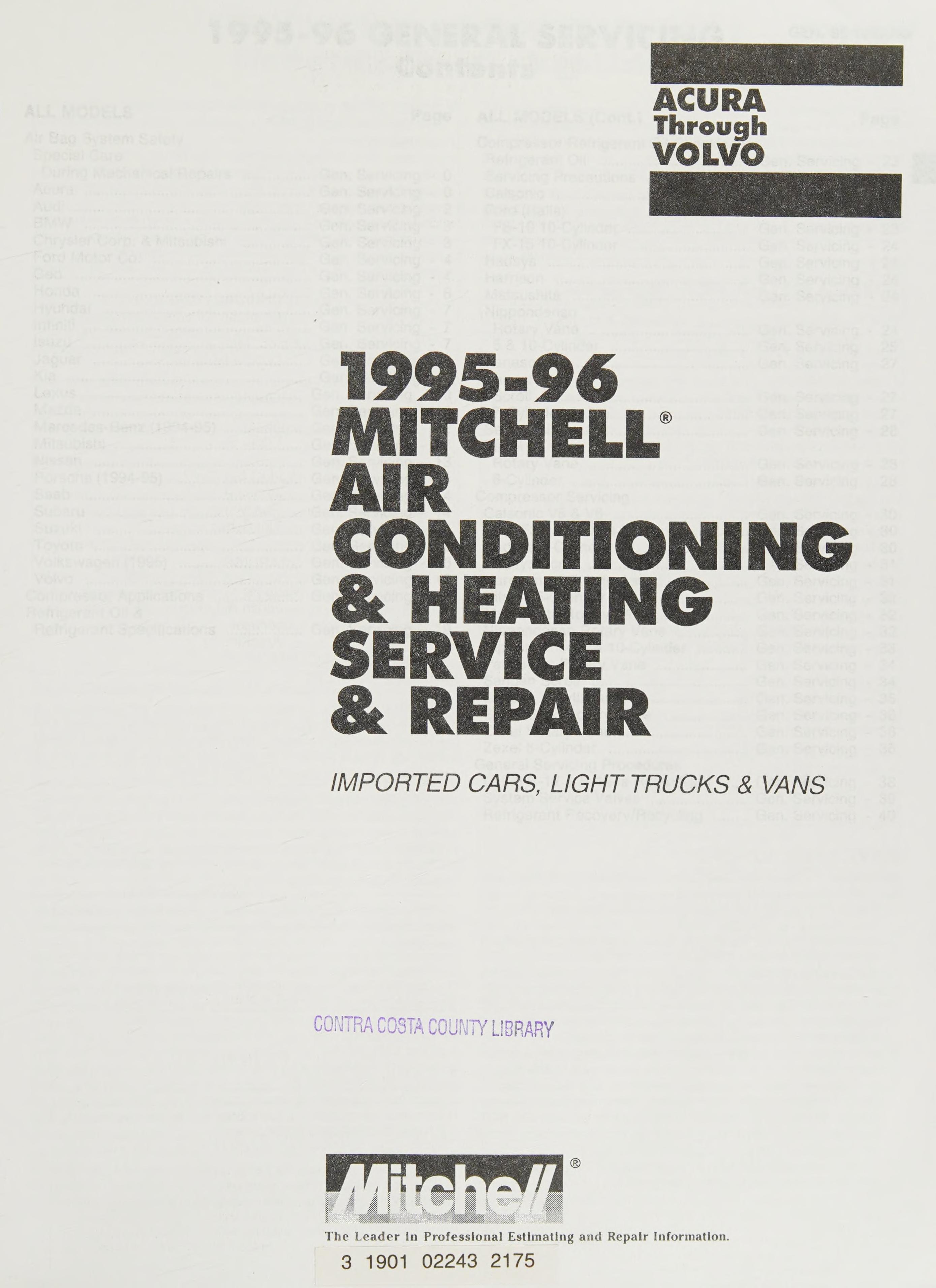 1995-96 Mitchell Air Conditioning & Heating Service & Repair