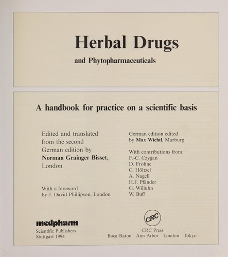 Herbal Drugs And Phytopharmaceuticals, Third Edition