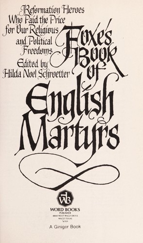 Foxe's Book of English Martyrs