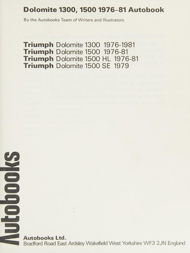 Dolomite 1300, 1500 1976-1981 Autobook