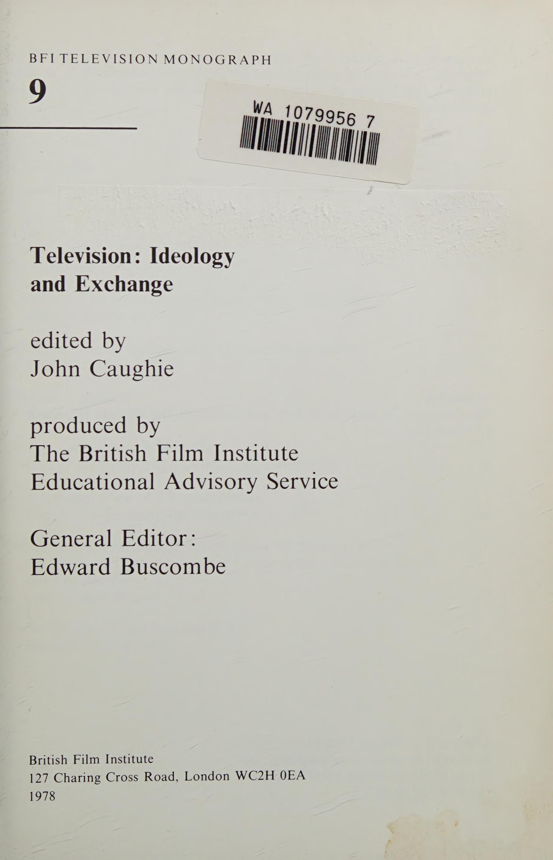 Television: Ideology and Exchange