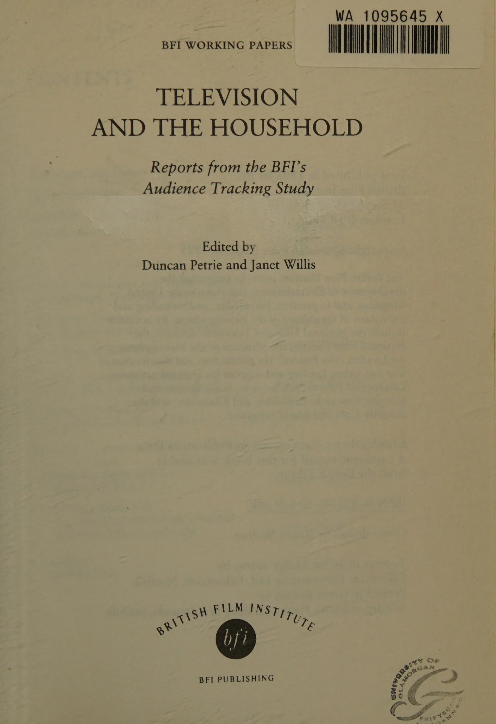 Television And The Household: Reports From The Bfi'S Audience Tracking Study