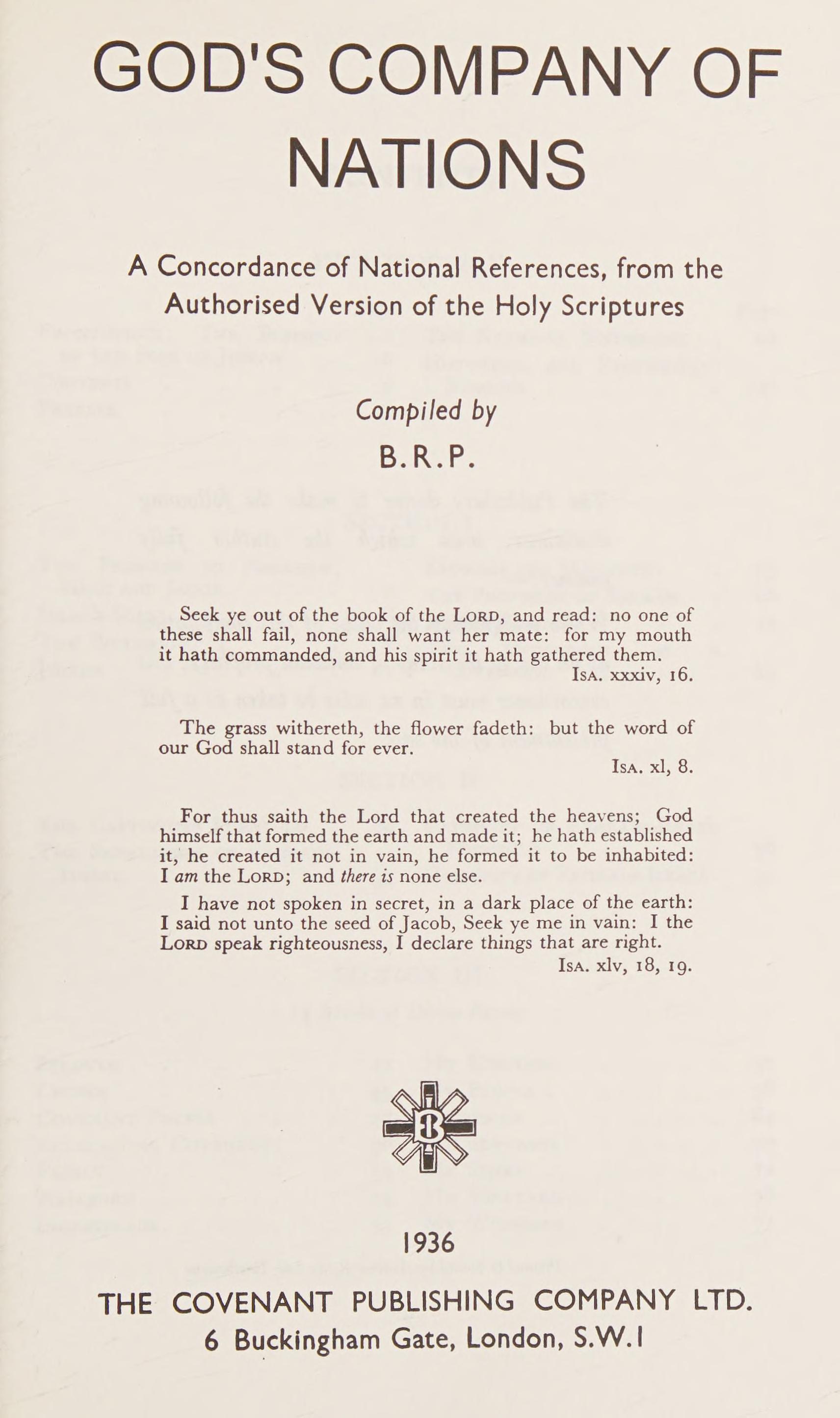 Gods Company Of Nations