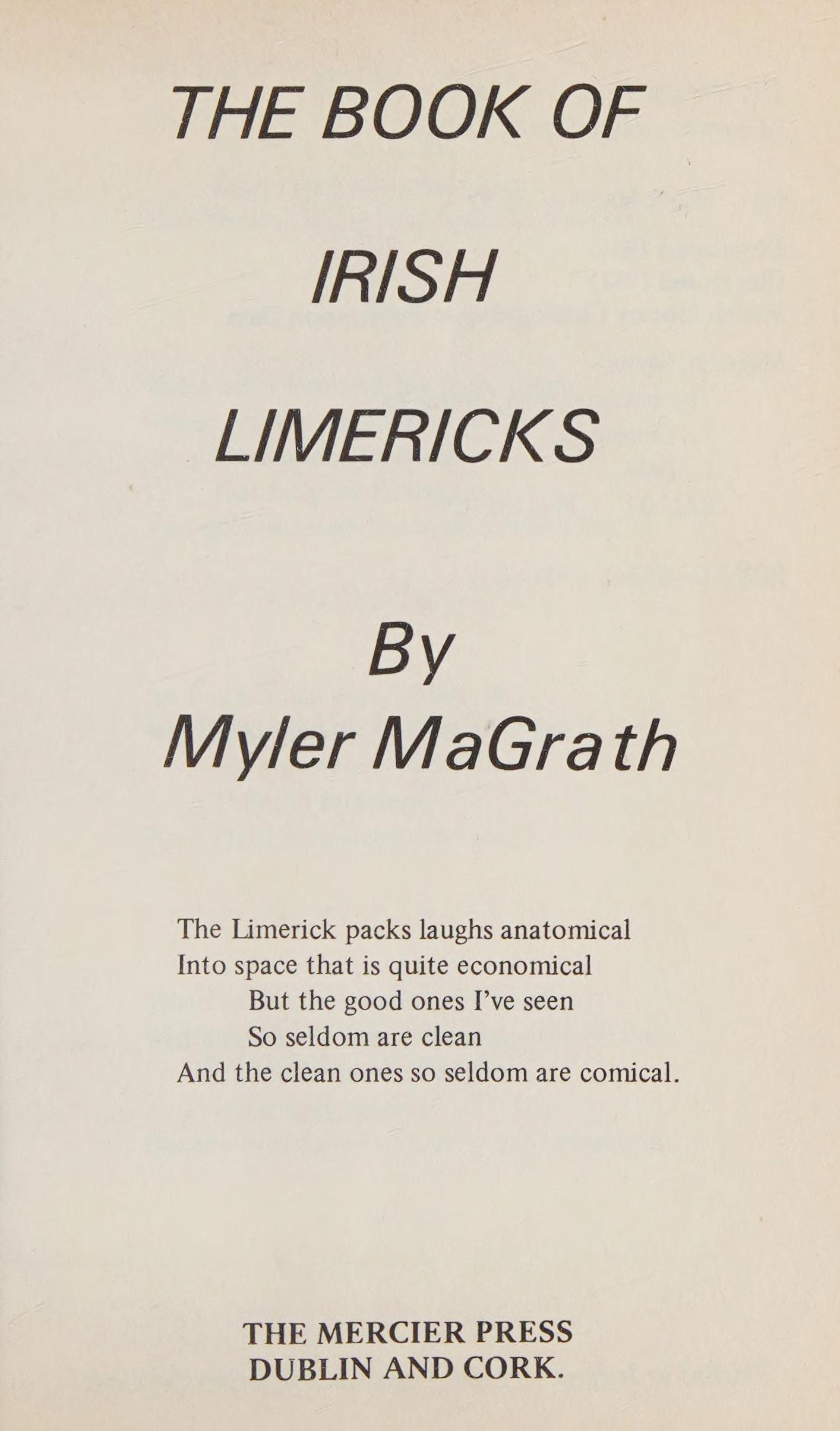 The Book Of Irish Limericks