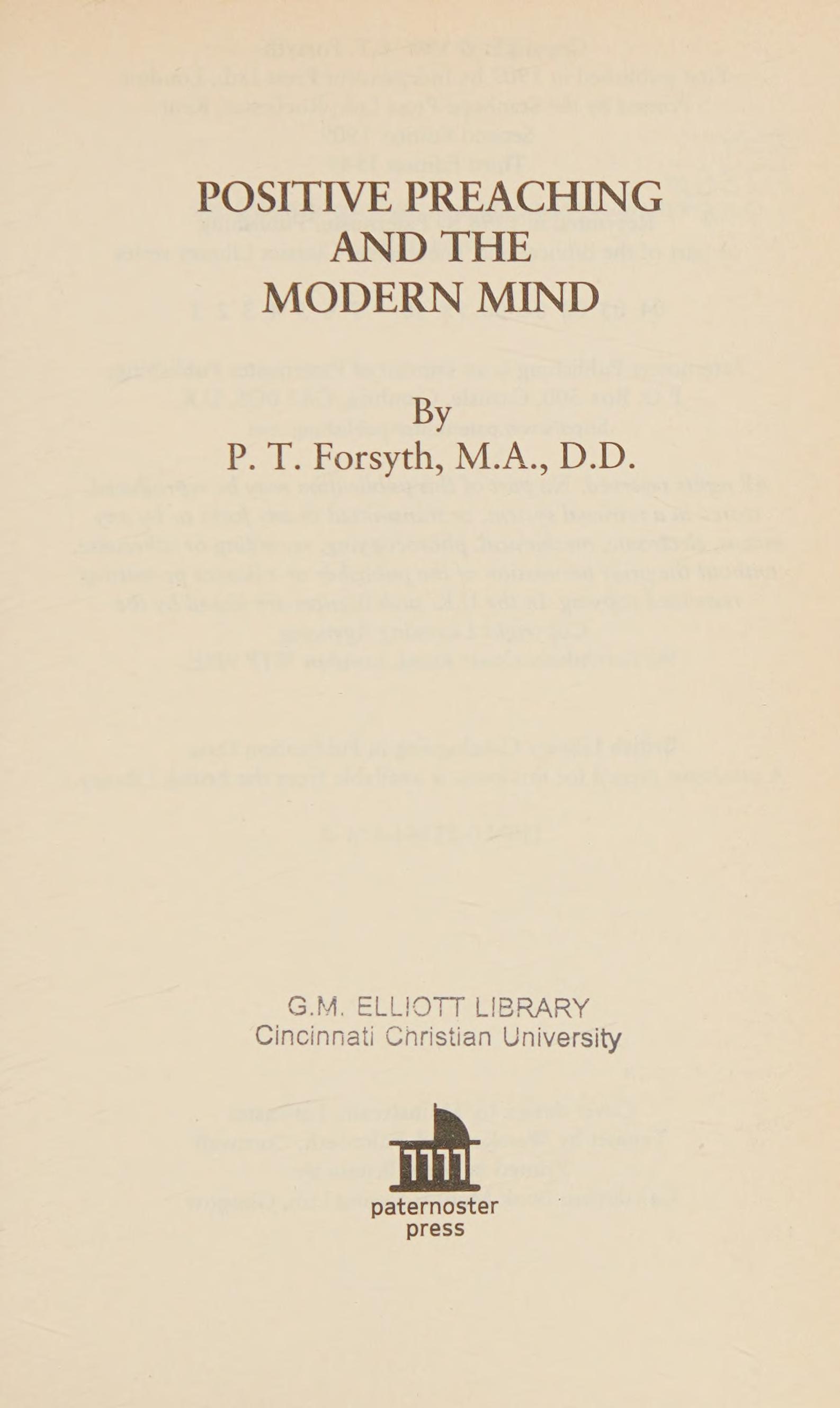 Positive Preaching And The /#22 B.T.C.L. (Biblical & Theological Classics Library)