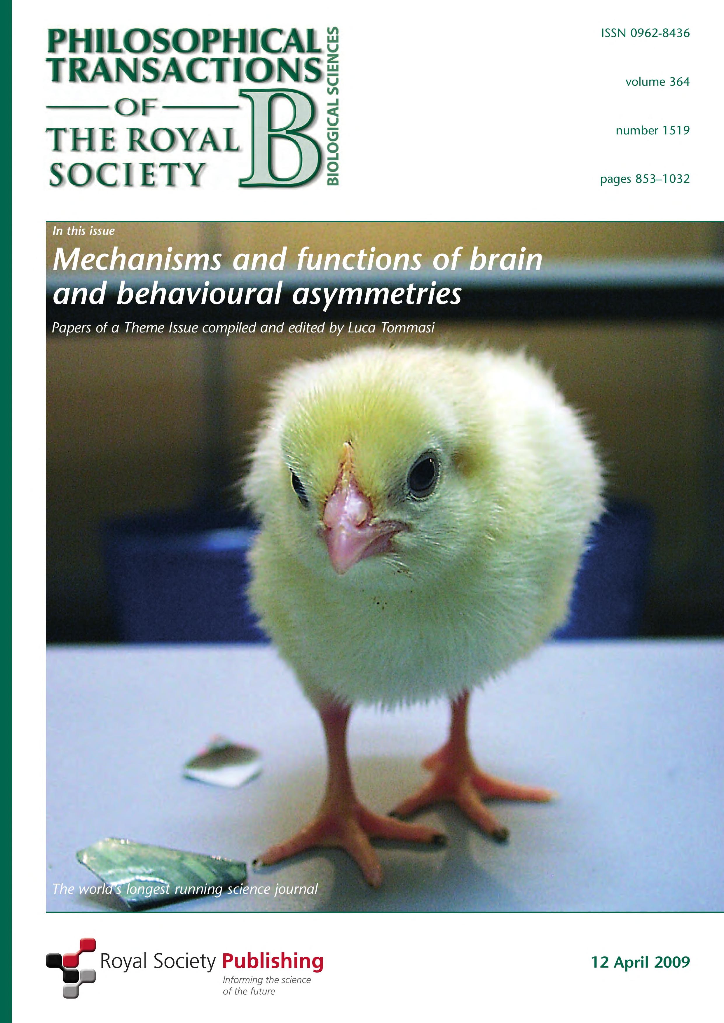 Mechanisms And Functions Of Brain And Behavioural Asymmetries