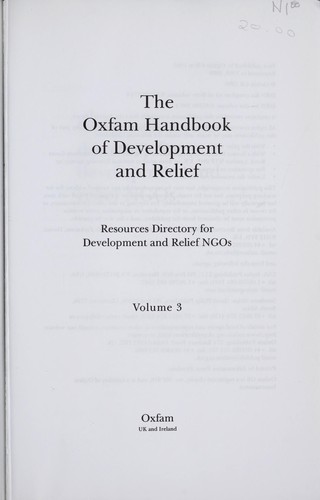 Oxfam Handbook of Development and Relief