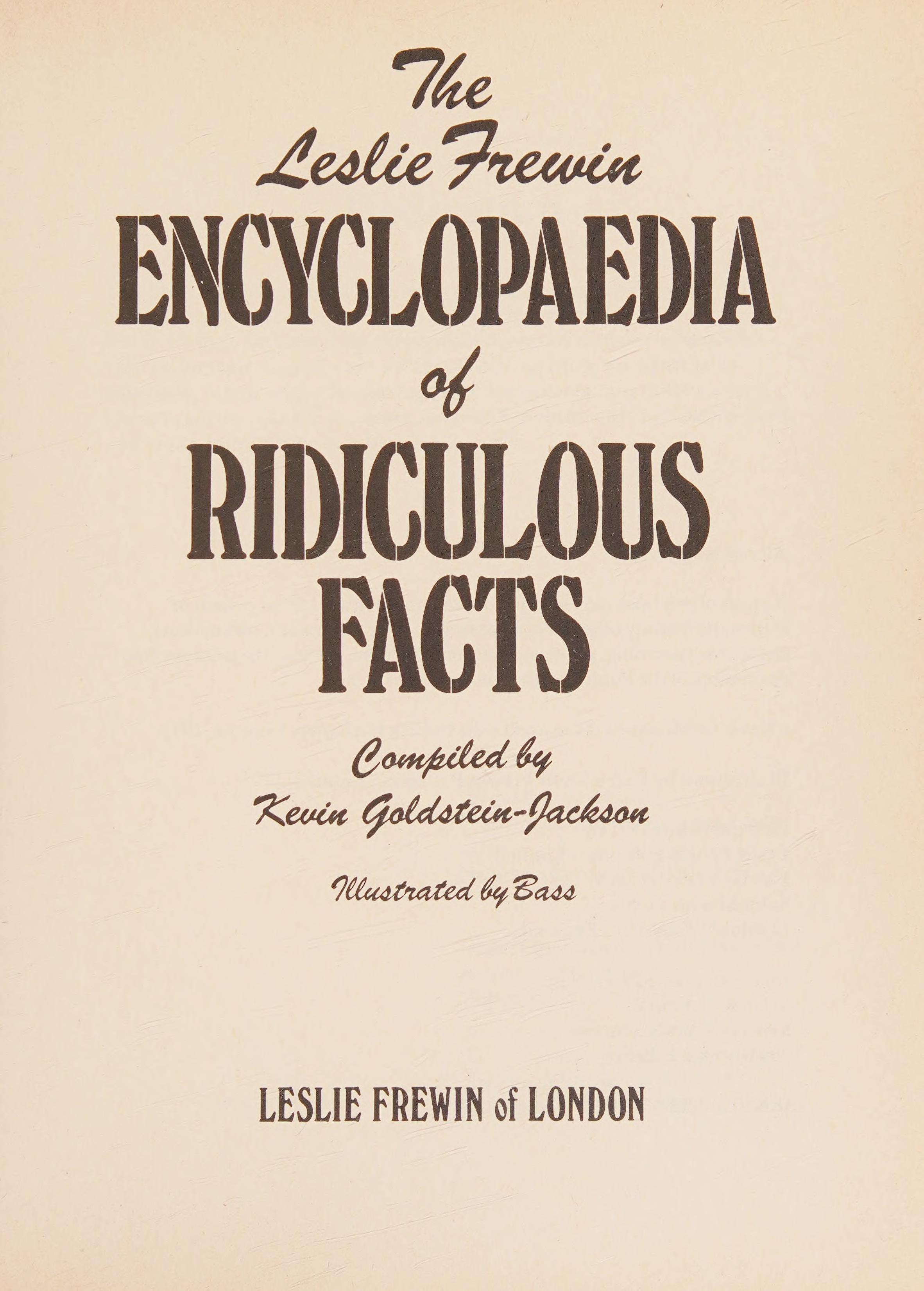 Leslie Frewin Encyclopaedia of Ridiculous Facts