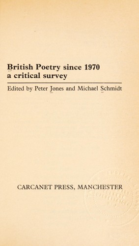 British Poetry Since 1970