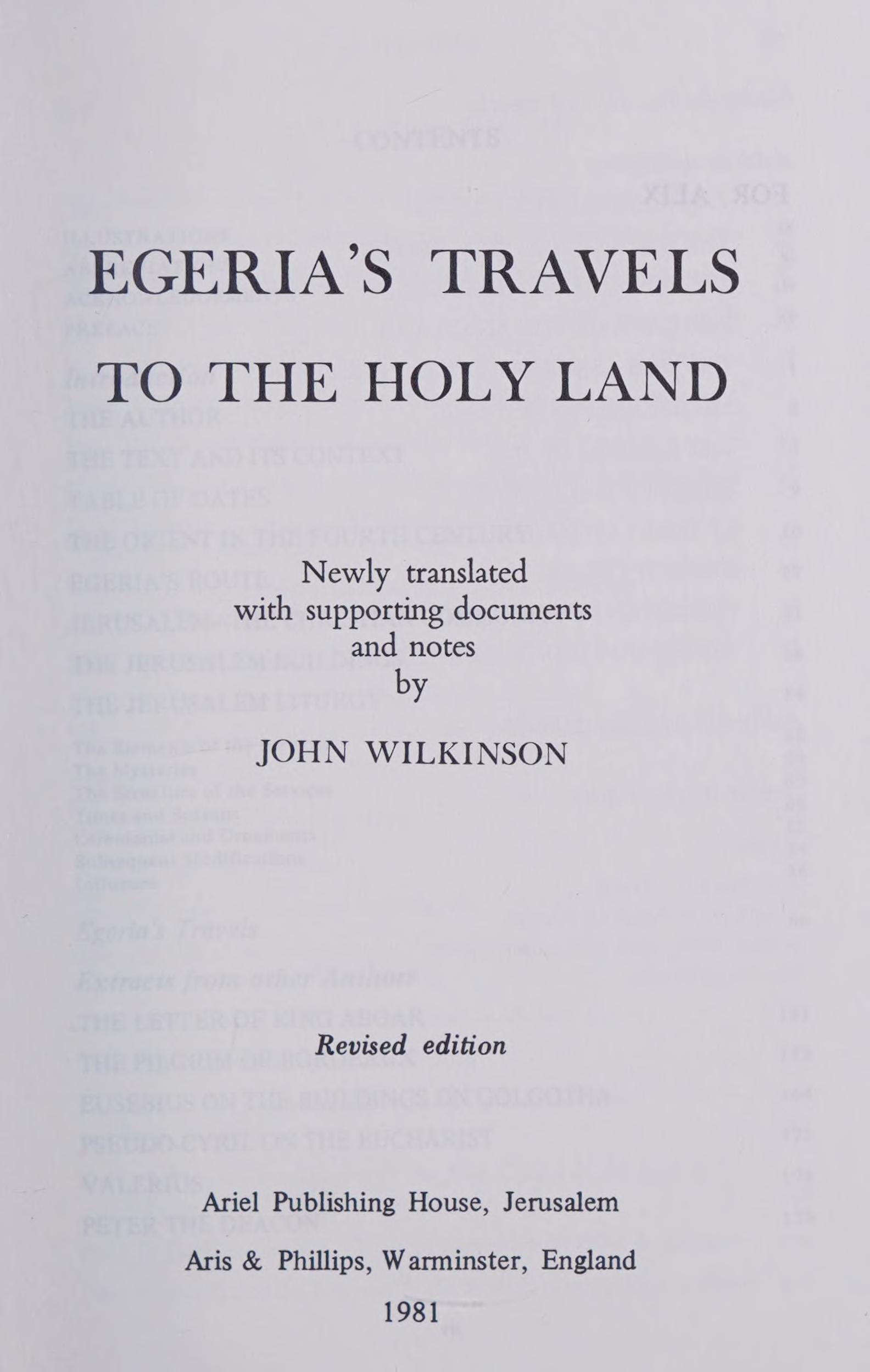 Egeria's Travels