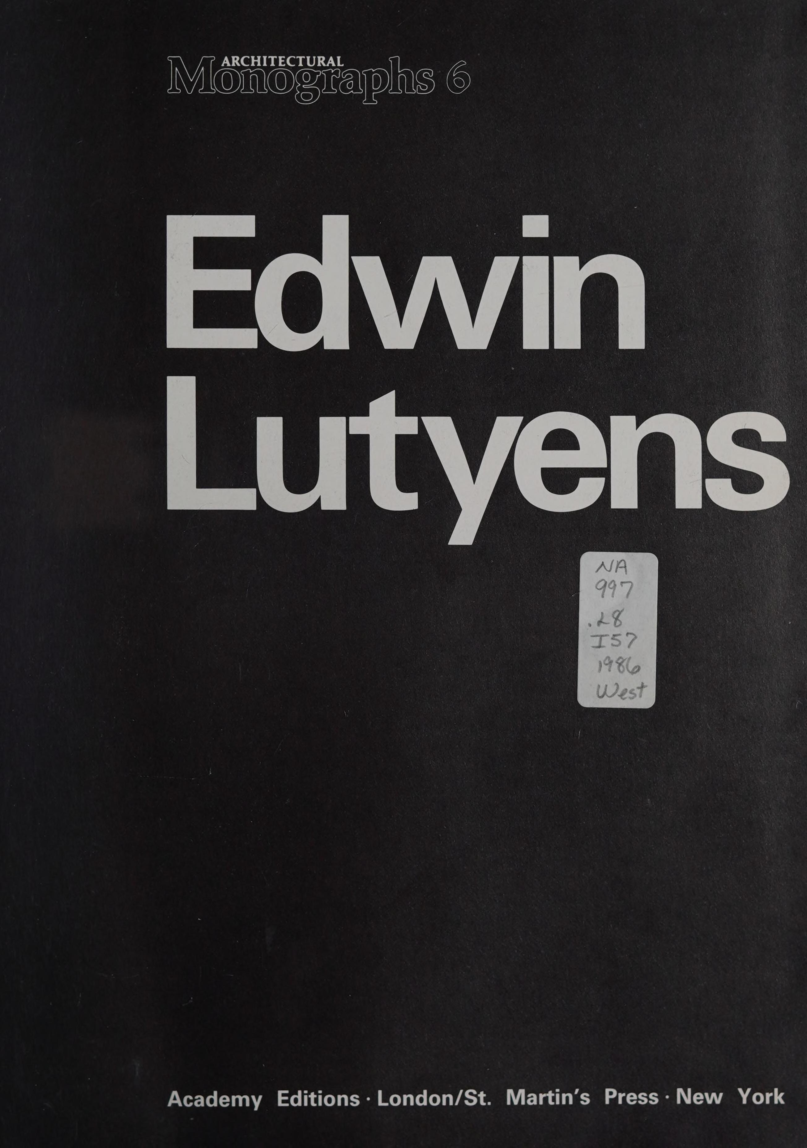 Edwin Lutyens Architectural Monographs
