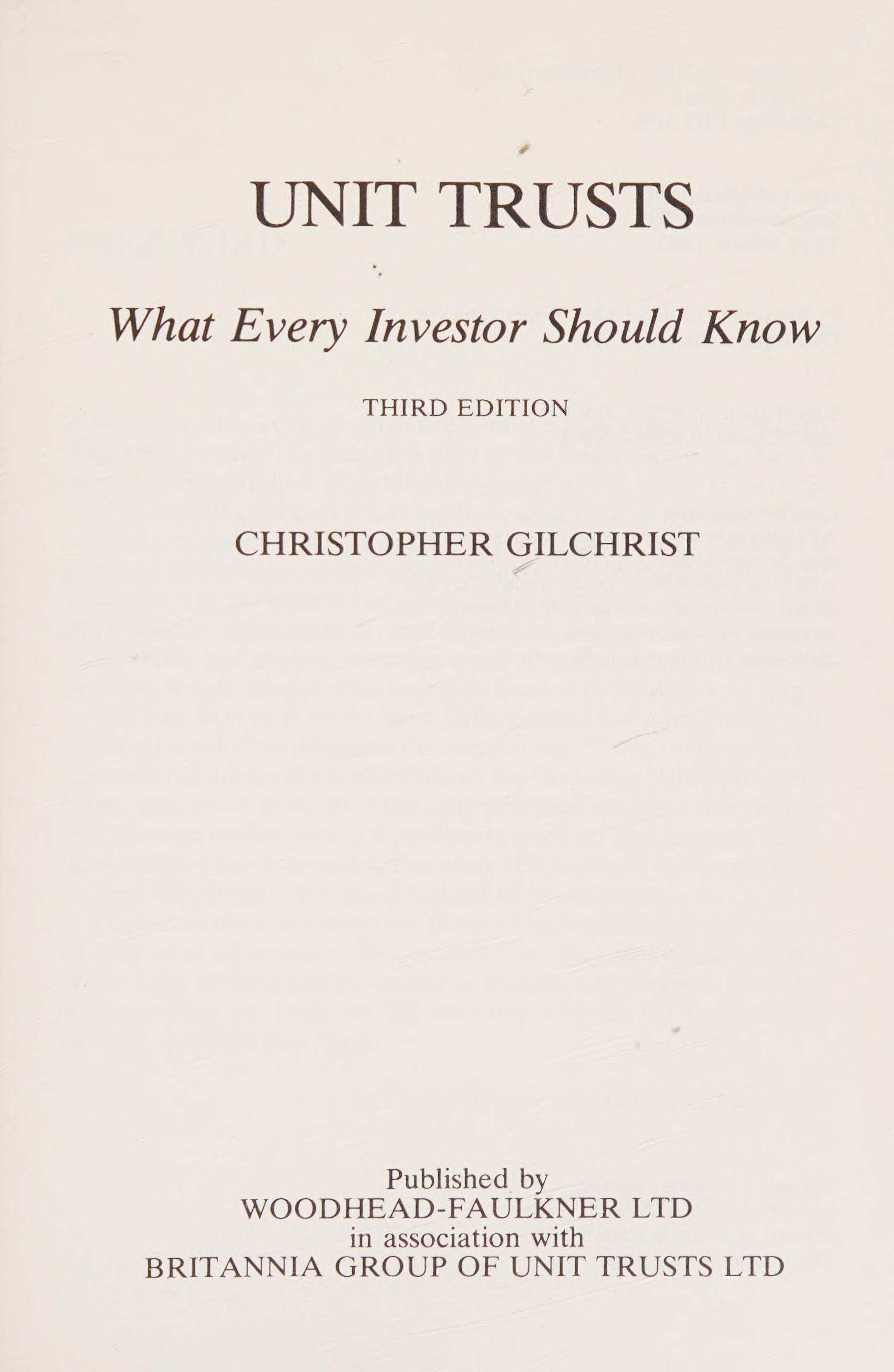 Unit Trusts
