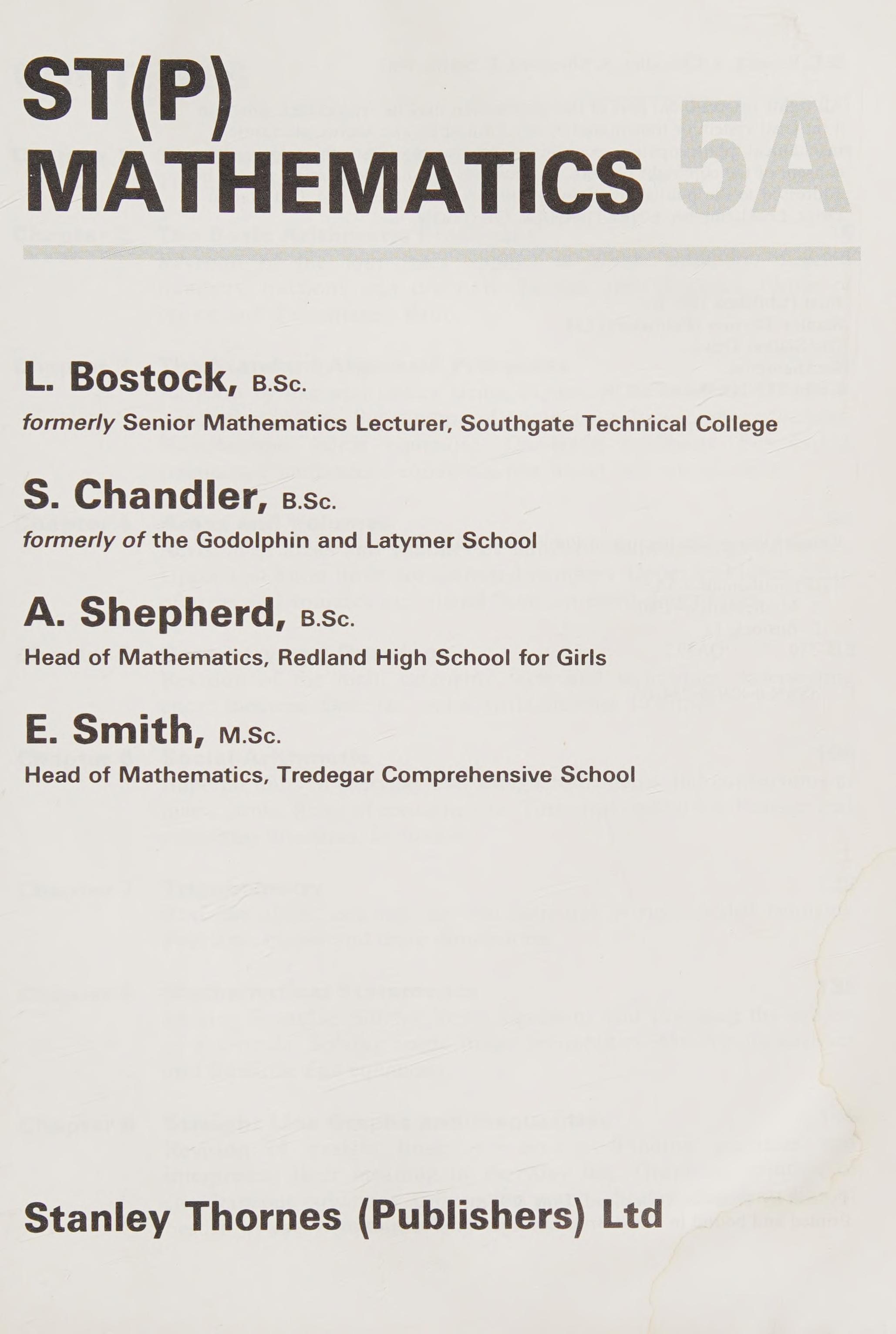 S. T. (P) Mathematics