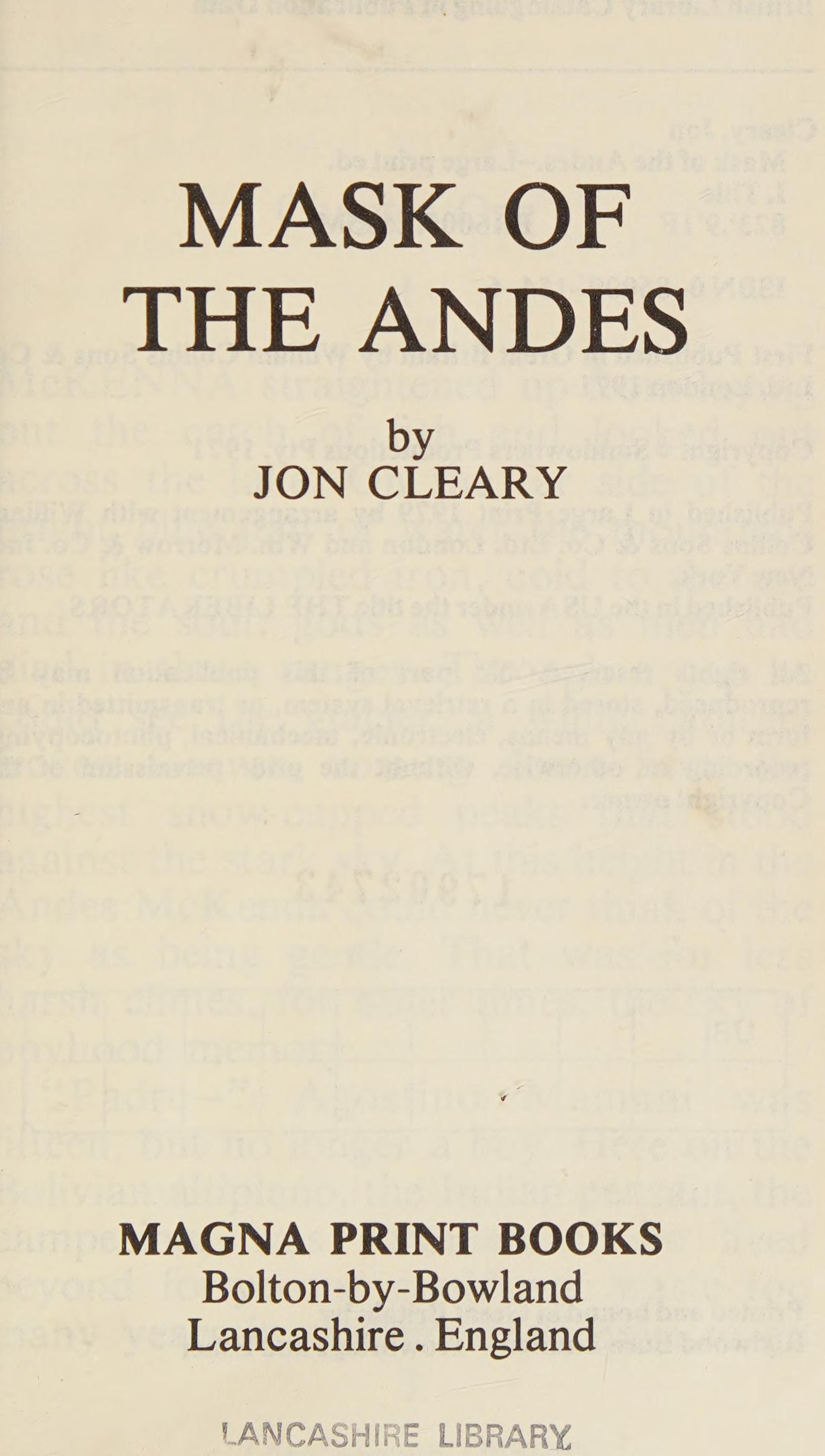 Mask of the Andes