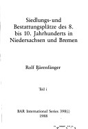 Siedlungs- Und Bestattungsplatze des 8. Bis 10. Jahrhunderts