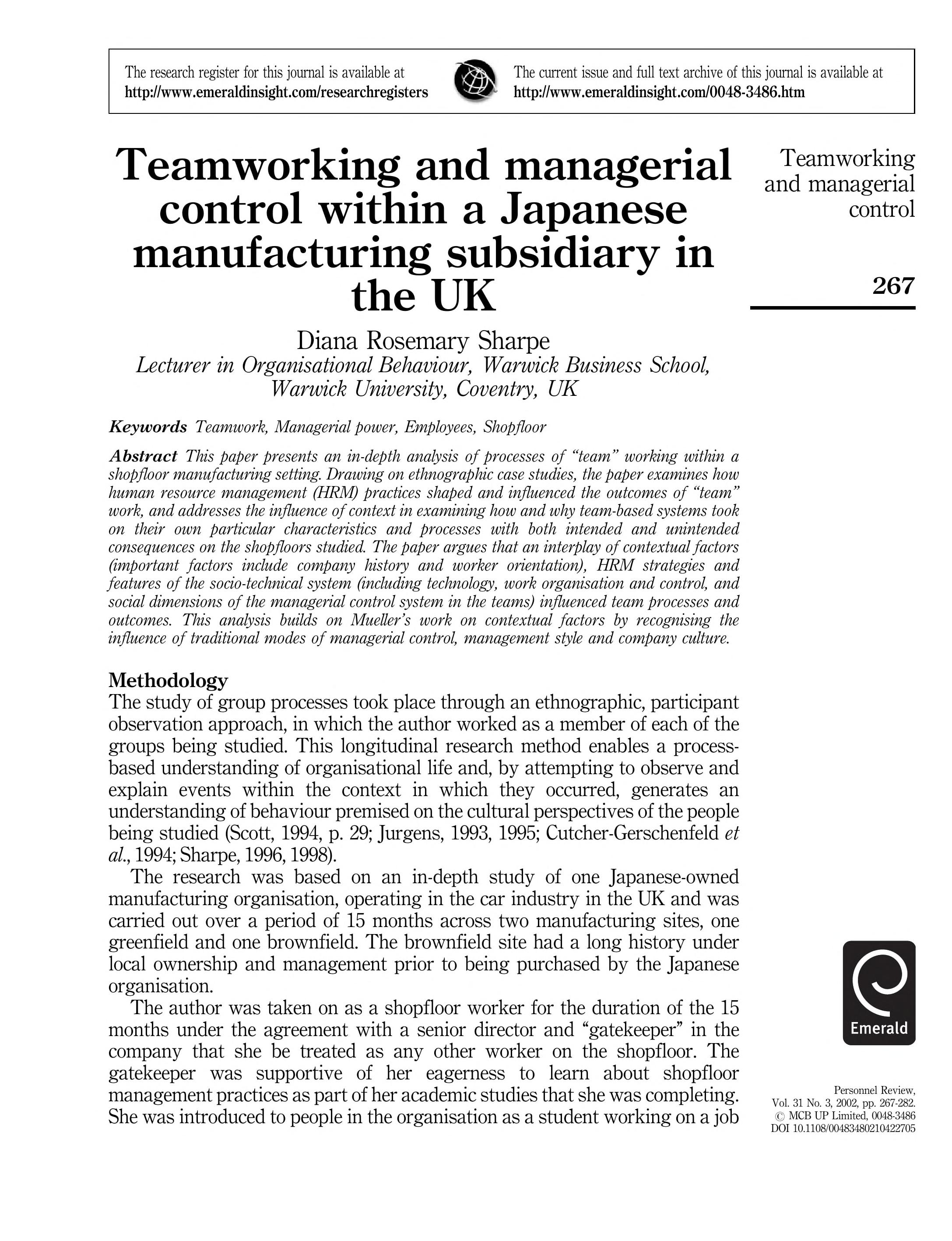 Issues In Teamworking