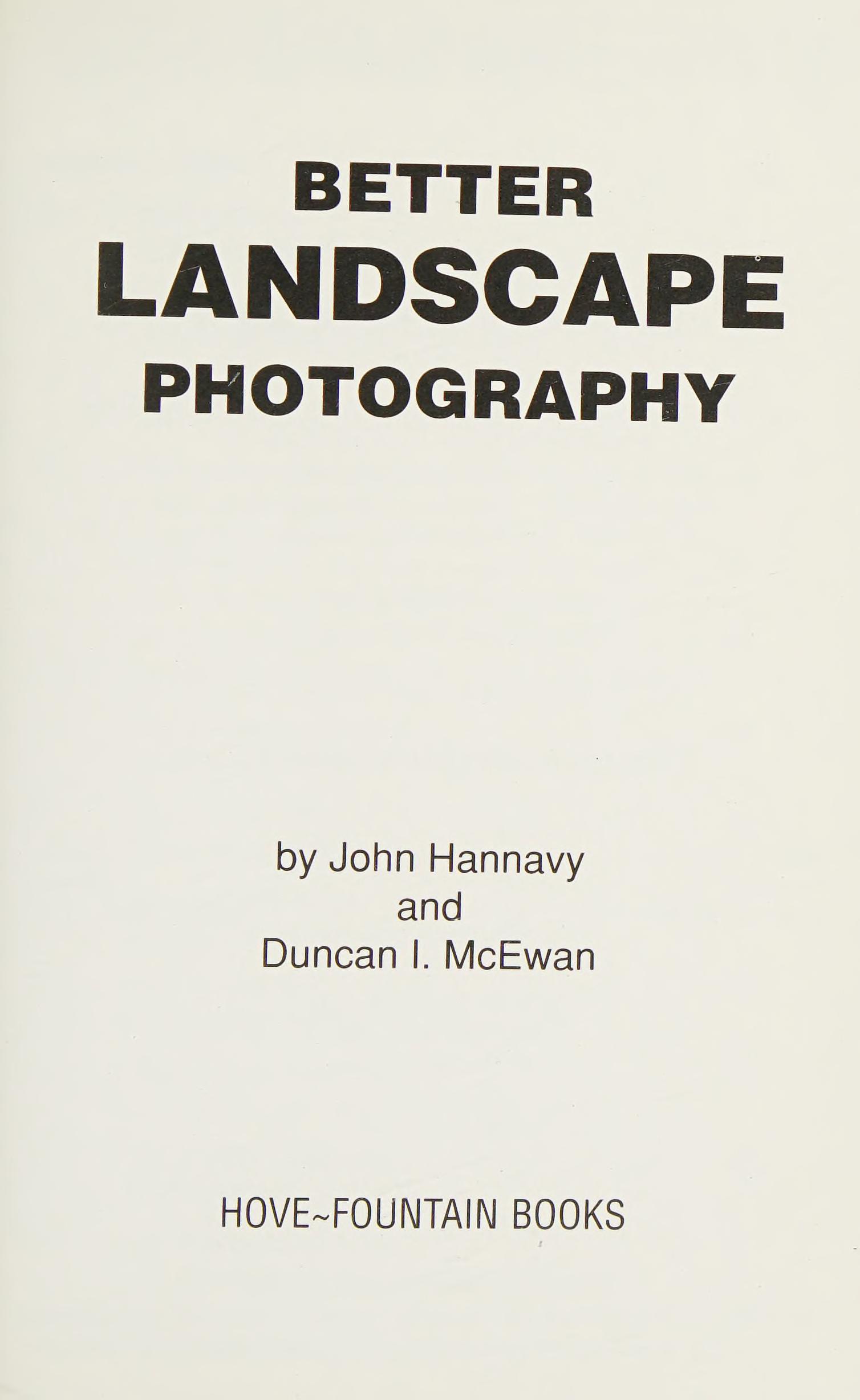 Better Landscape Photography