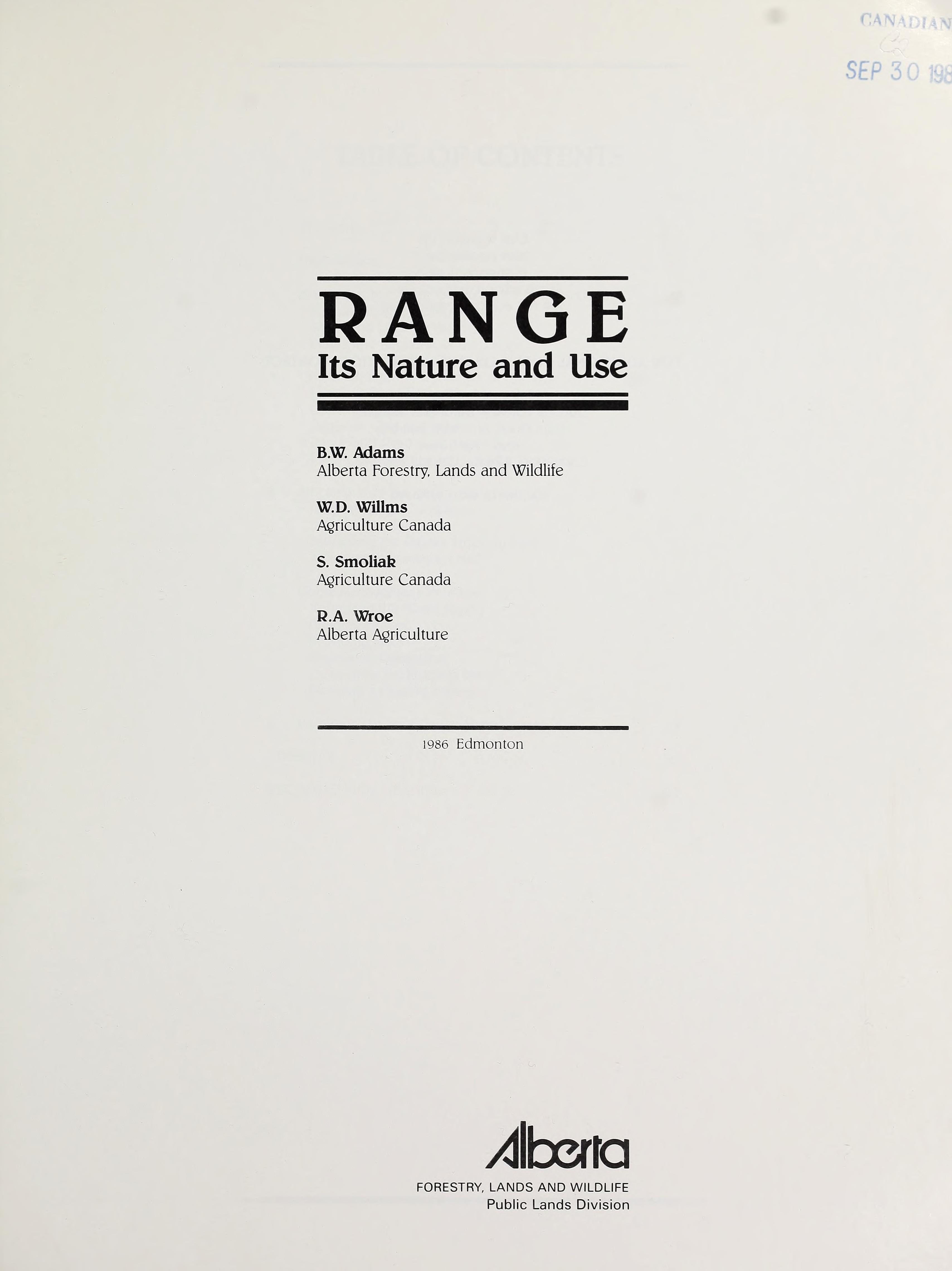 Range, Its Nature and Use