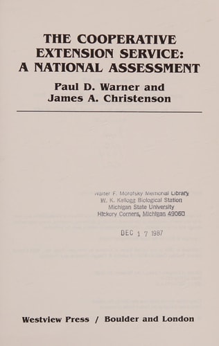 The Cooperative Extension Service: A National Assessment
