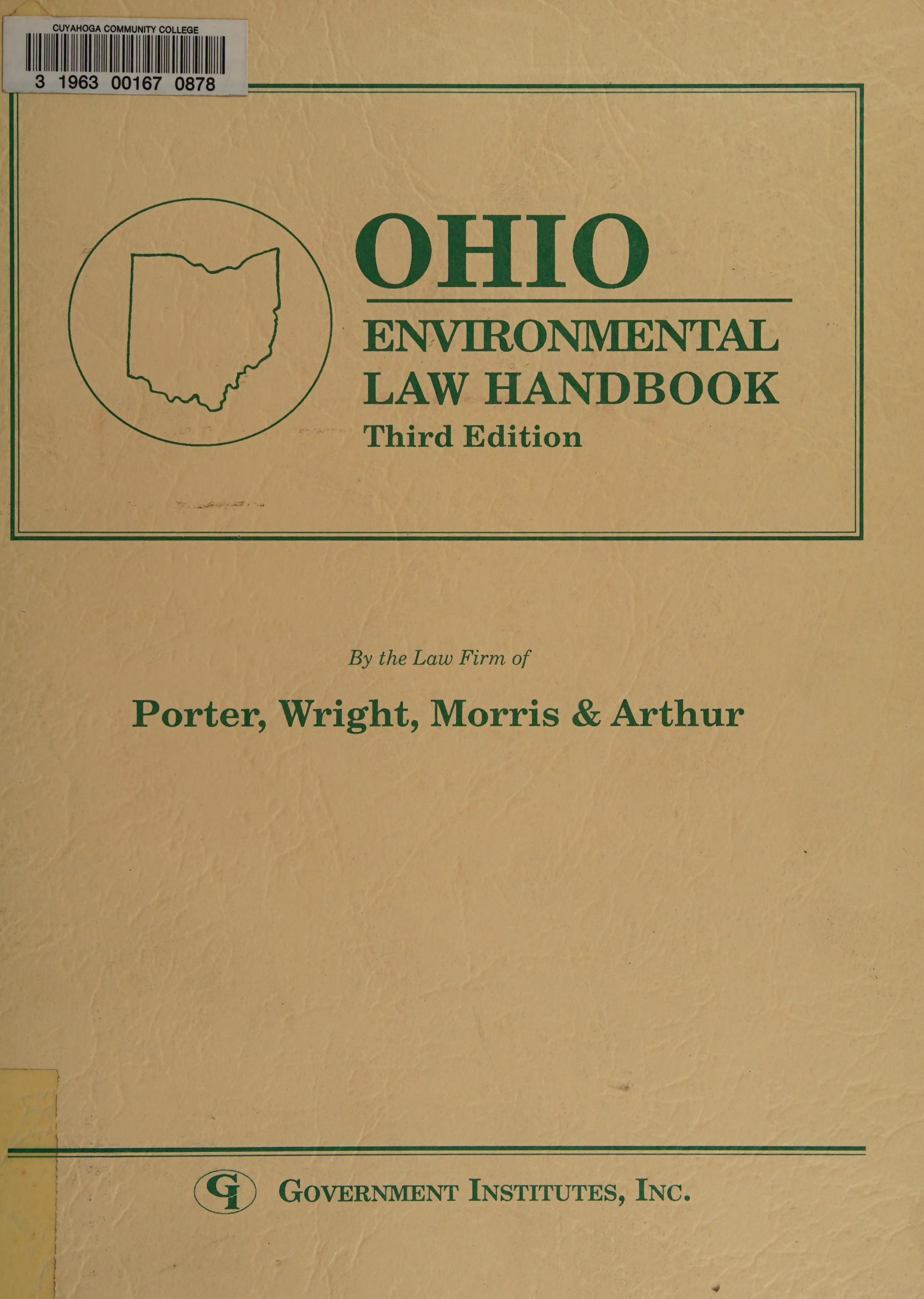 Ohio Environmental Law Handbook