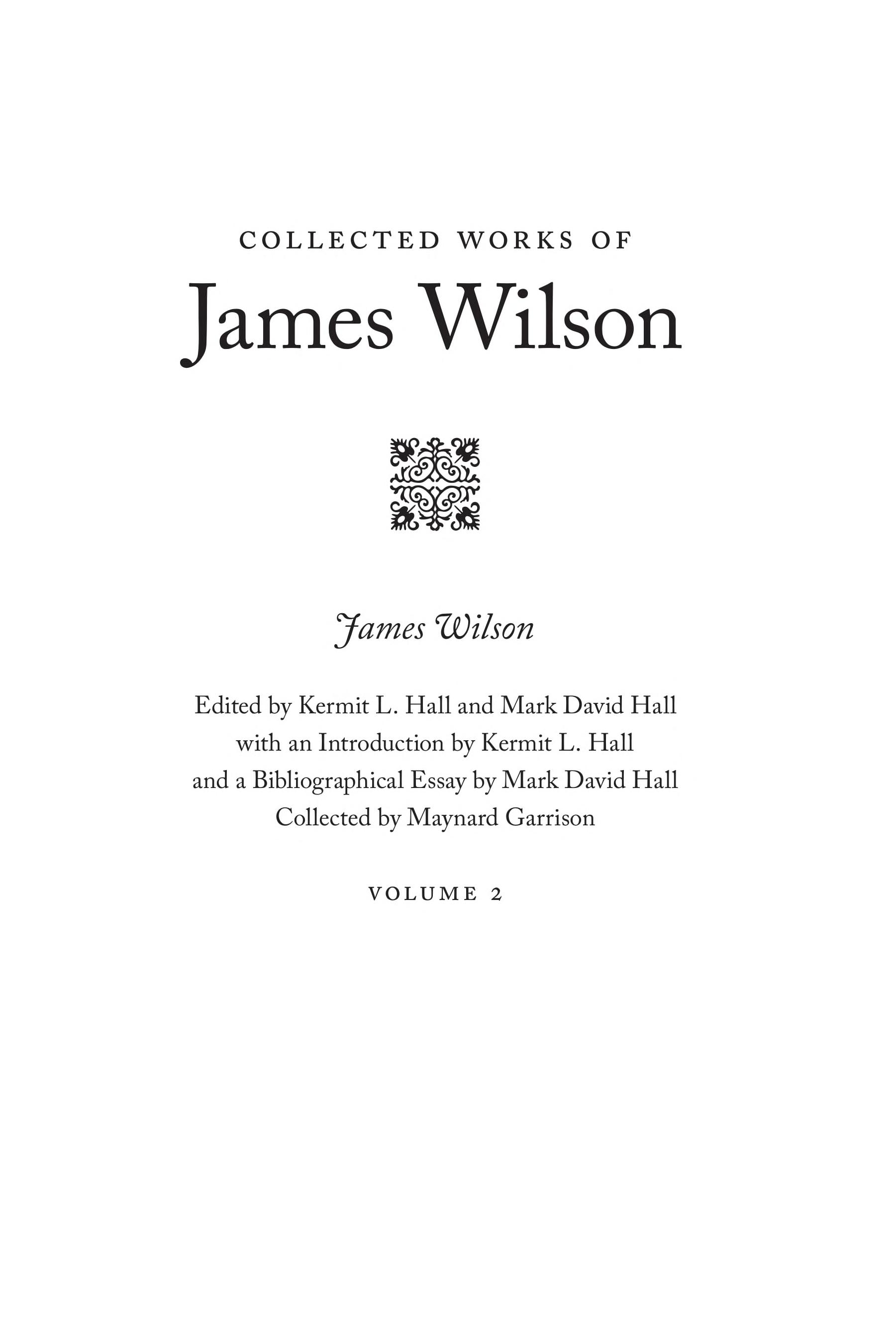 The Collected Works of James Wilson
