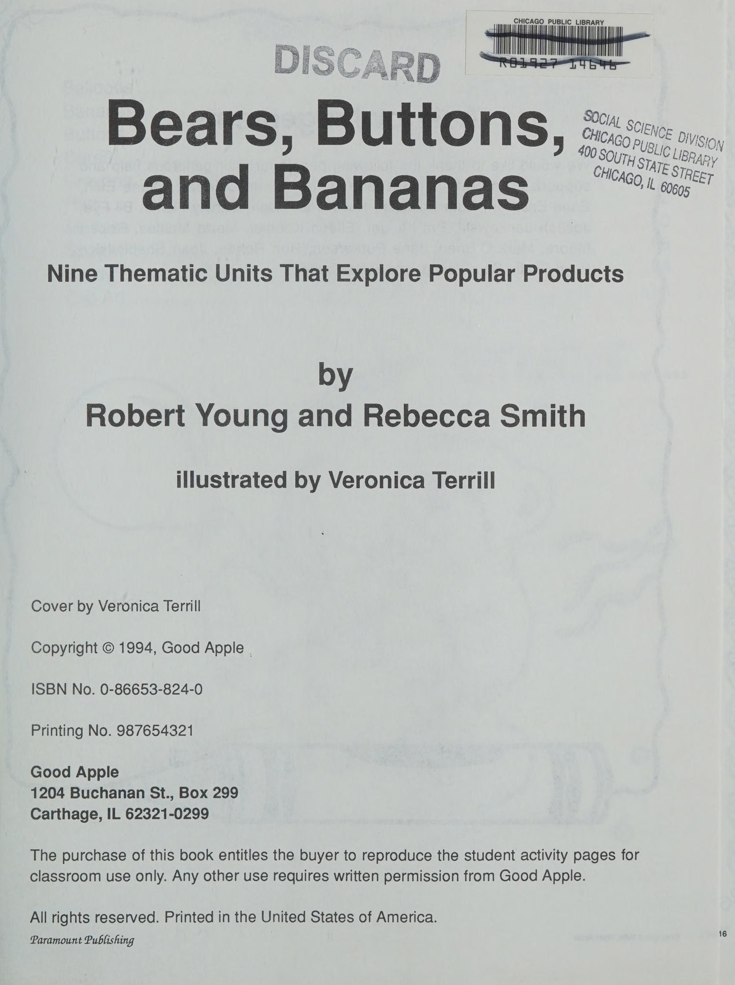 Bears, Buttons, and Bananas