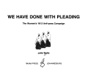 We Have Done With Pleading